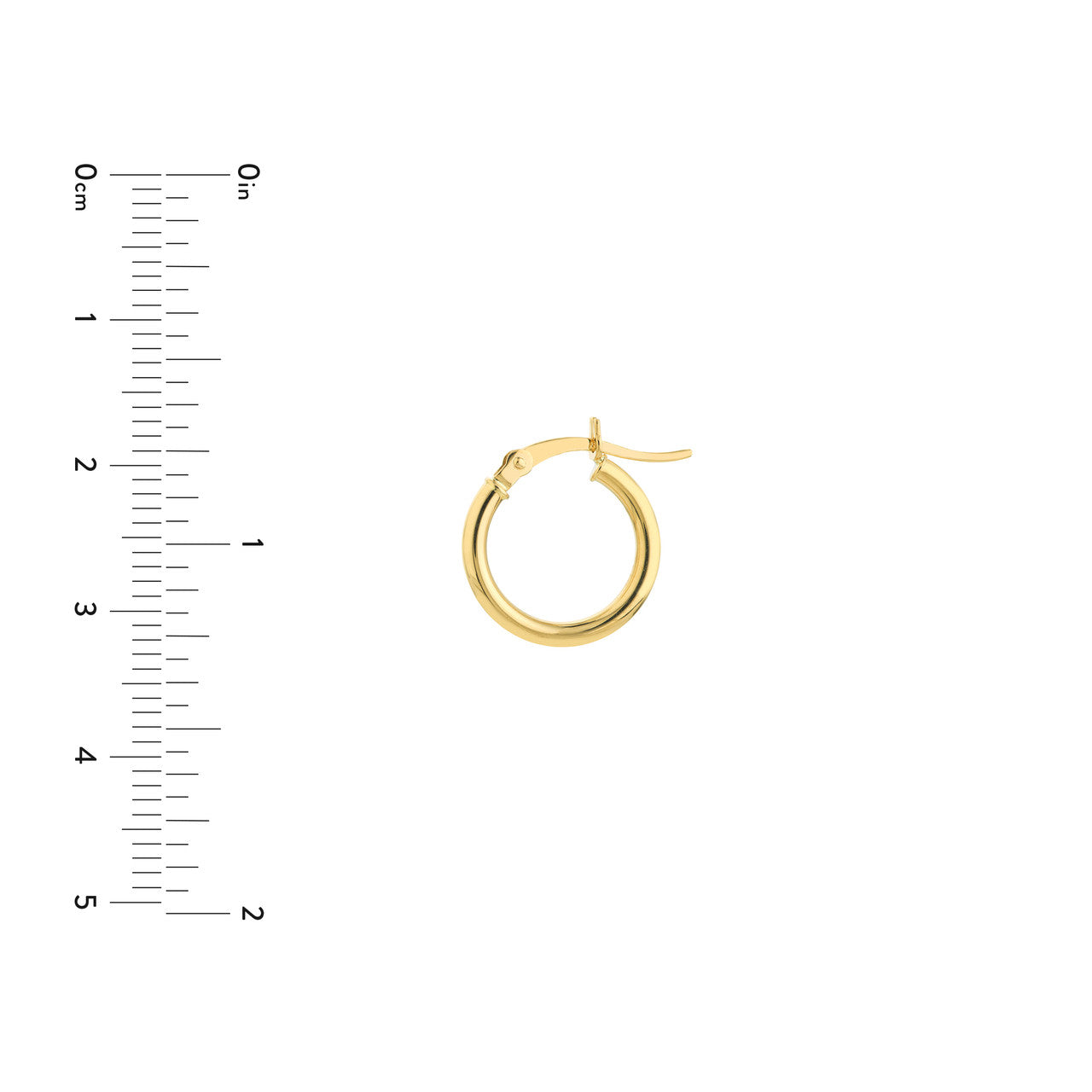 14K Gold Hoop Earrings 2 x 15 MM (Small Size) - Queen May