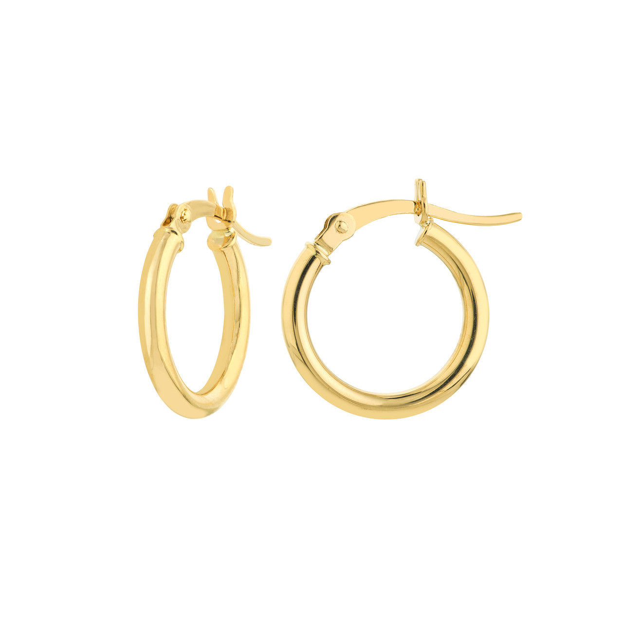 14K Gold Hoop Earrings 2 x 15 MM (Small Size) - Queen May