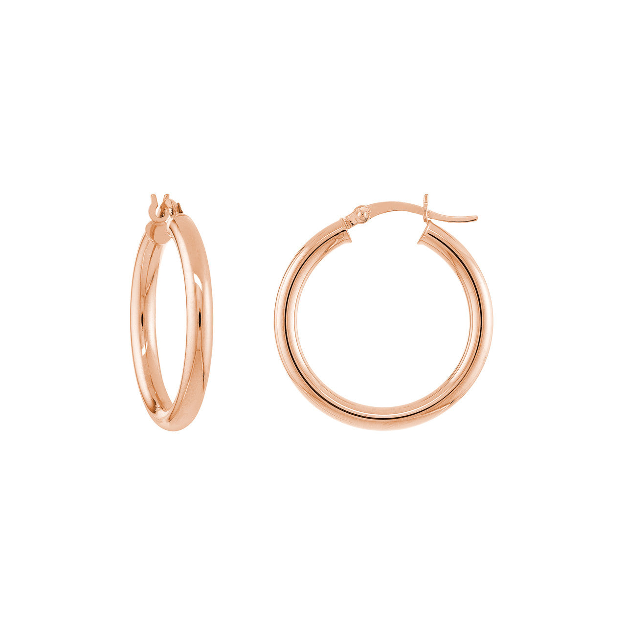 14K Gold Hoop Earrings 3 MM x 25 MM (Medium Size) - Queen May