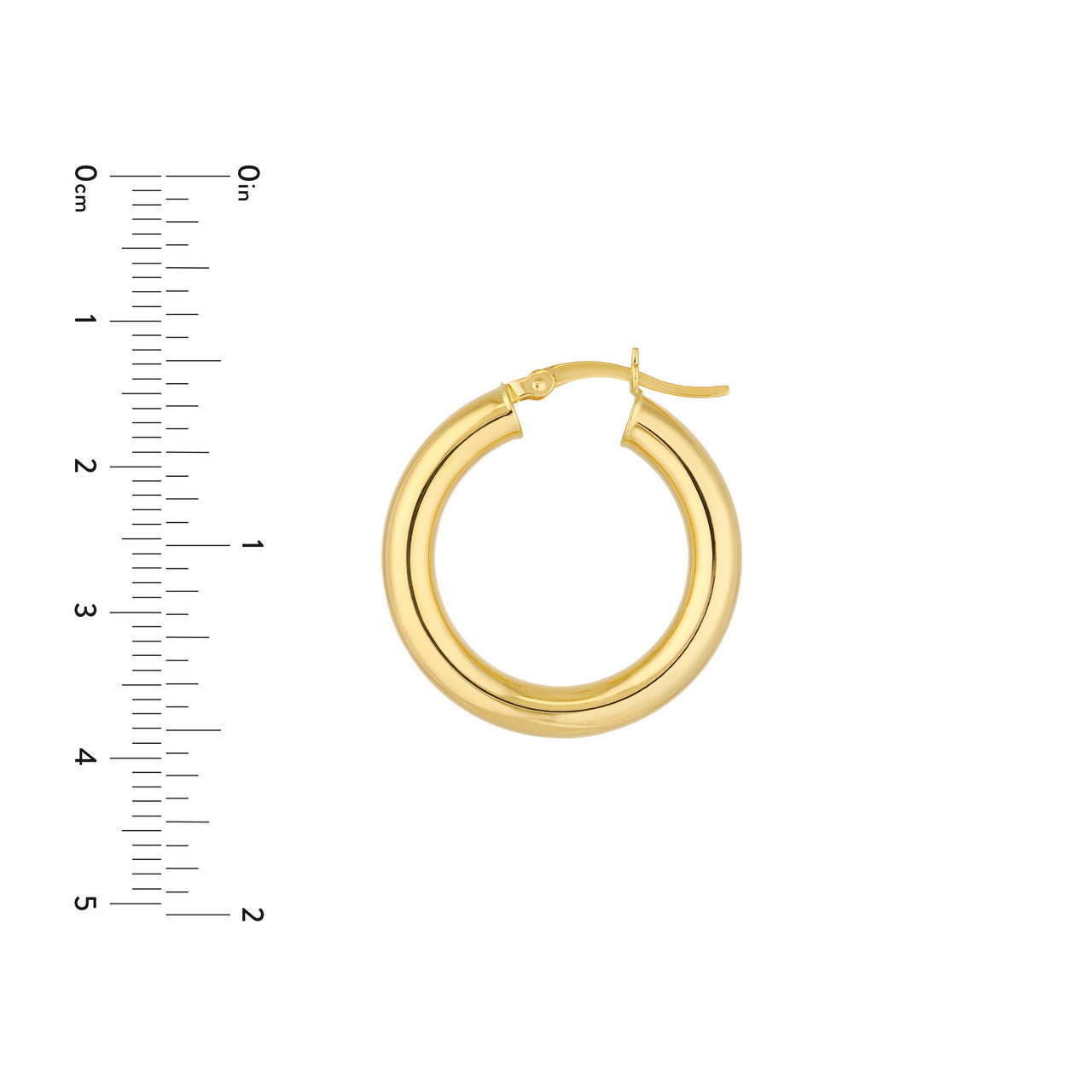 14K Gold Hoop Earrings 4 X 25mm - Queen May