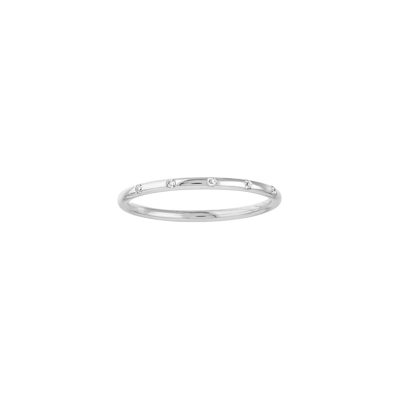 14K Gold Diamond Station Band - Queen May