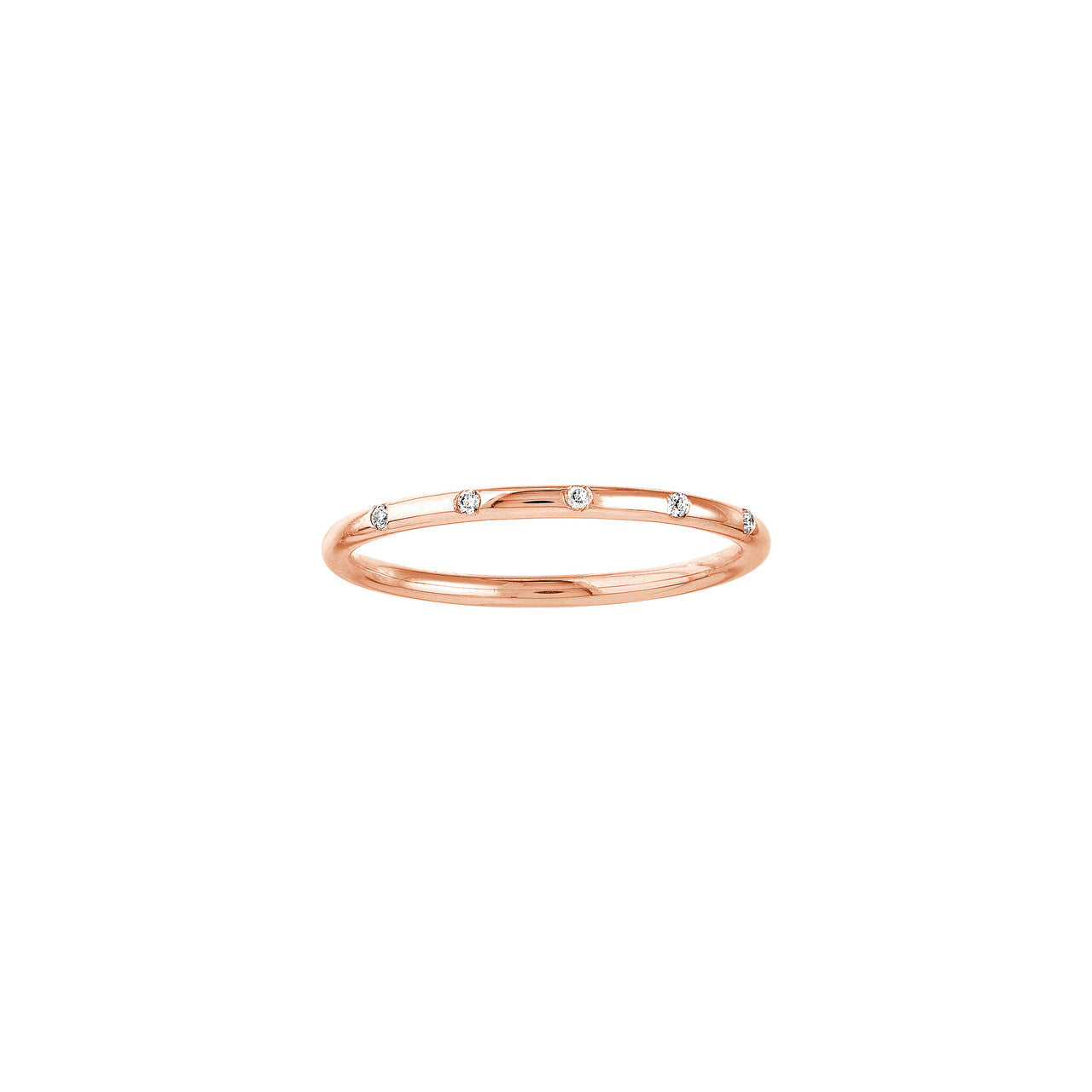 14K Gold Diamond Station Band - Queen May