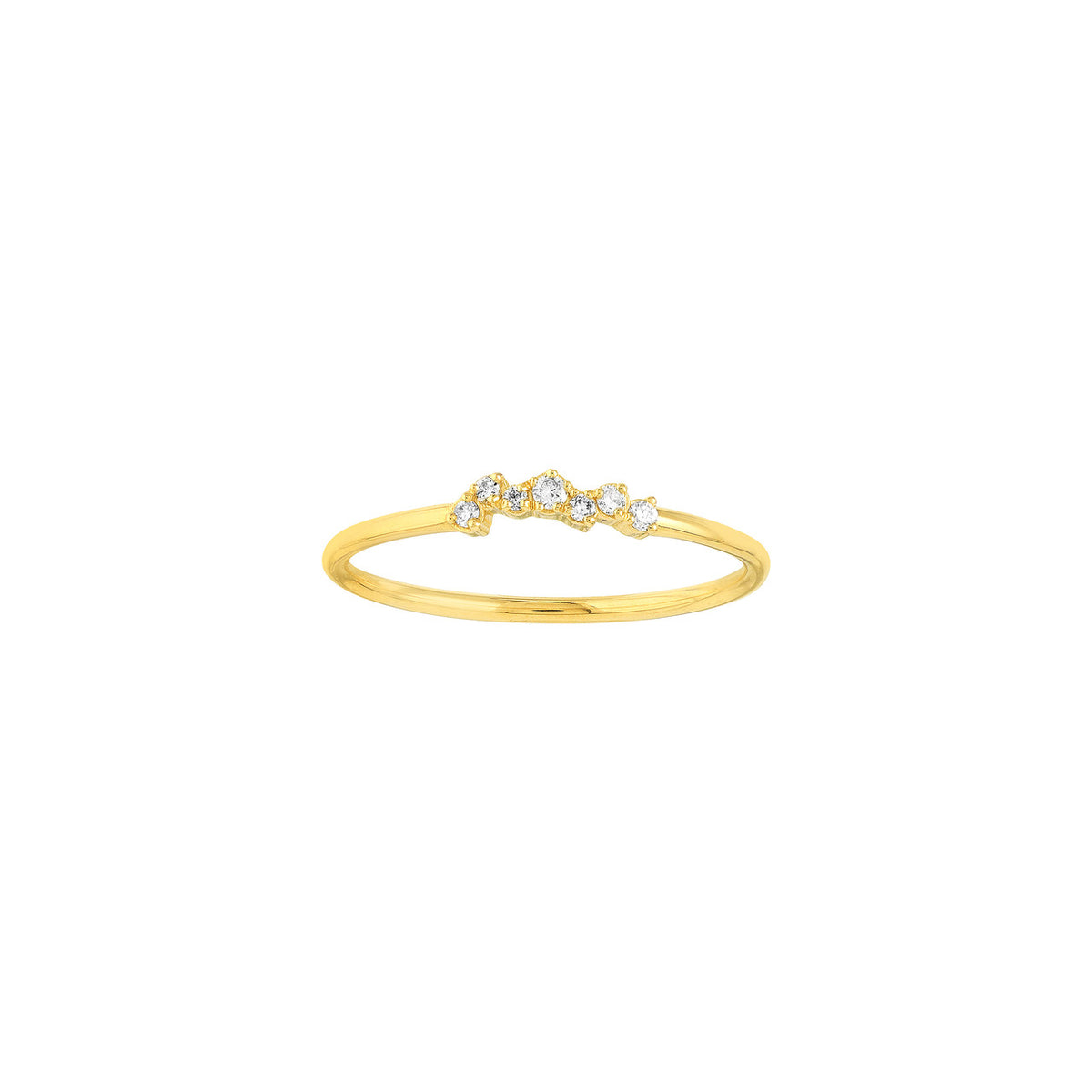 14K Yellow Gold Abstract Diamond Stackable Band - Queen May