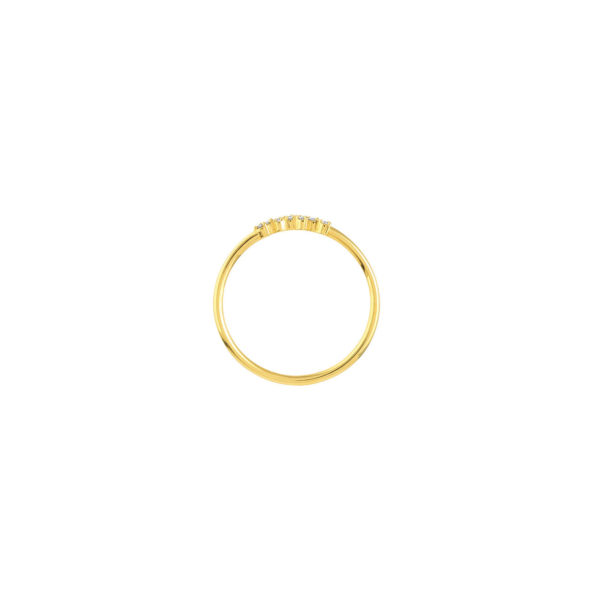 14K Yellow Gold Abstract Diamond Stackable Band - Queen May