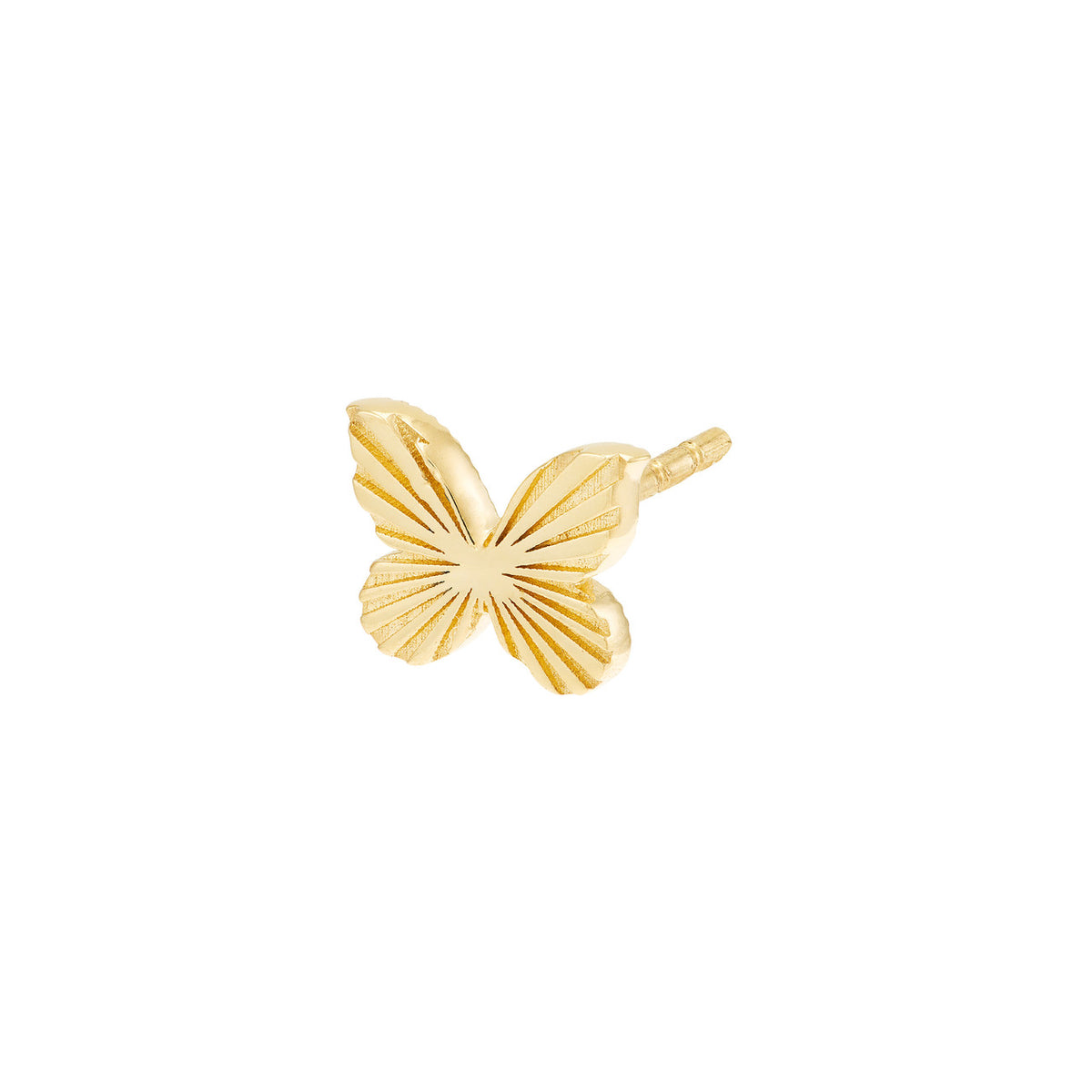 14K Yellow Gold Mini Textured Butterfly Stud Earrings - Queen May
