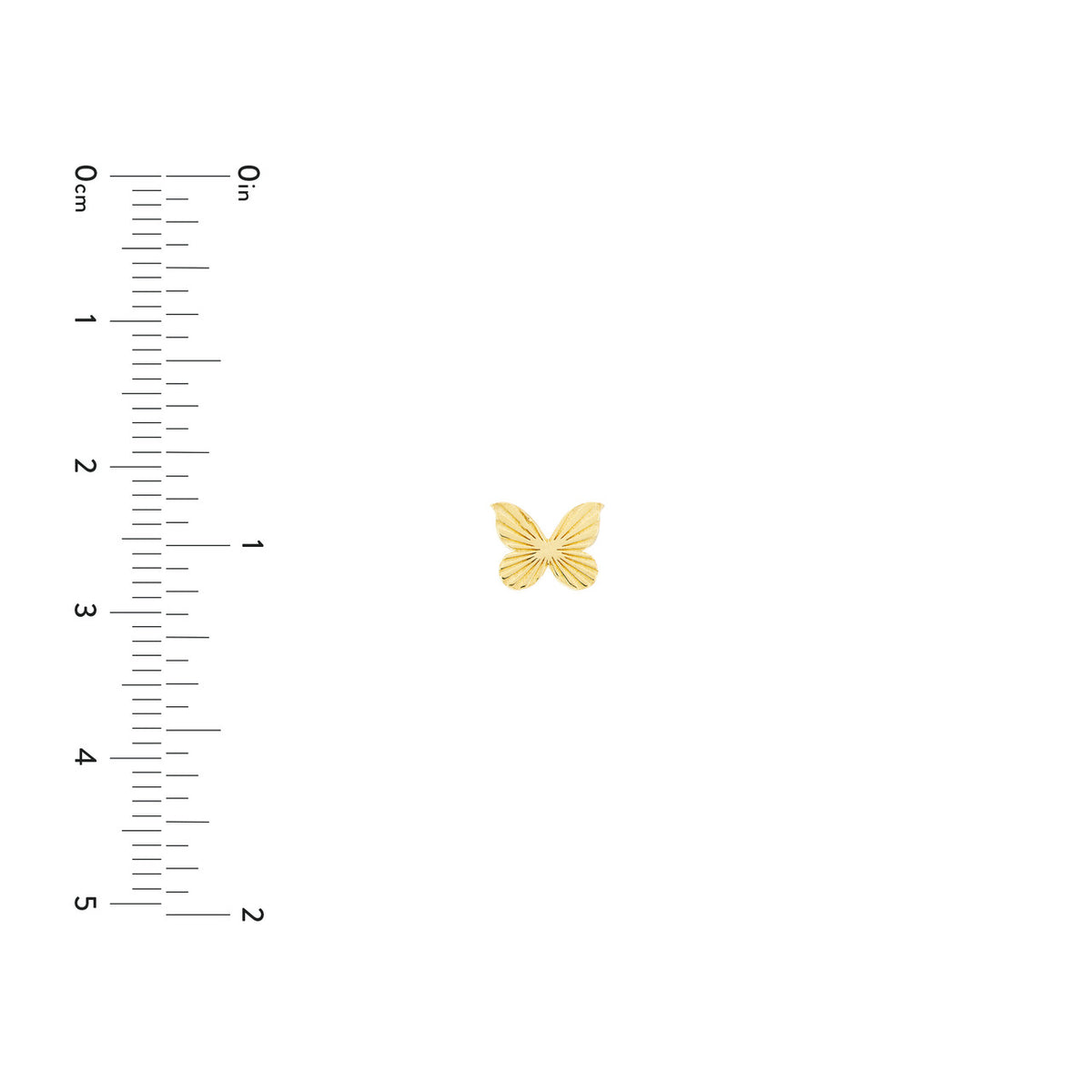 14K Yellow Gold Mini Textured Butterfly Stud Earrings - Queen May