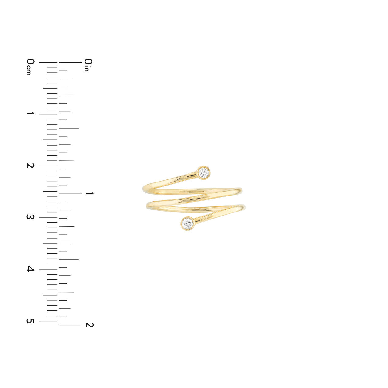 14K Yellow Gold Dainty Diamond Wrap Ring - Queen May