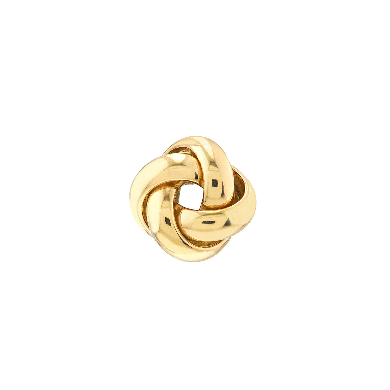 14K Yellow Gold Puffed Love Knot Stud Earrings - Queen May