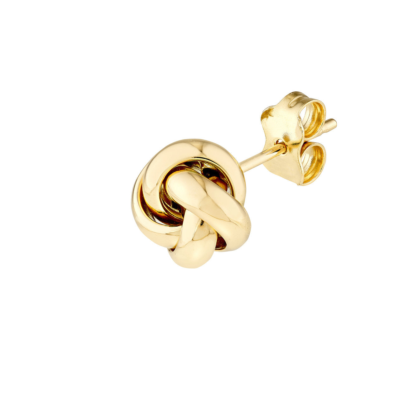 14K Yellow Gold Puffed Love Knot Stud Earrings - Queen May
