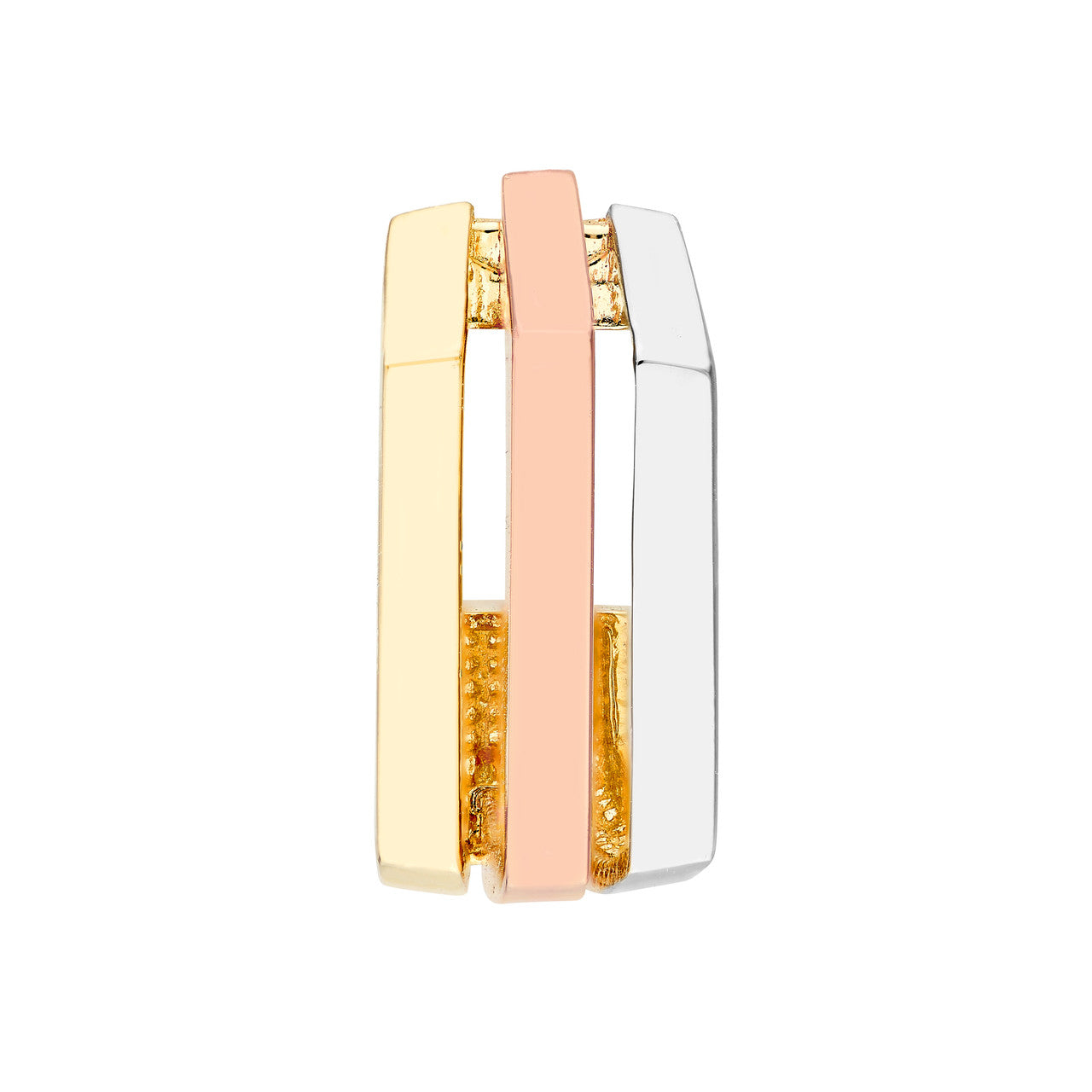 14K Gold Tri Color Huggie Earrings - Queen May