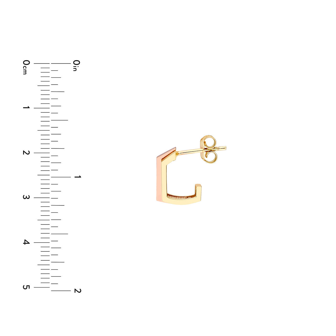 14K Gold Tri Color Huggie Earrings - Queen May