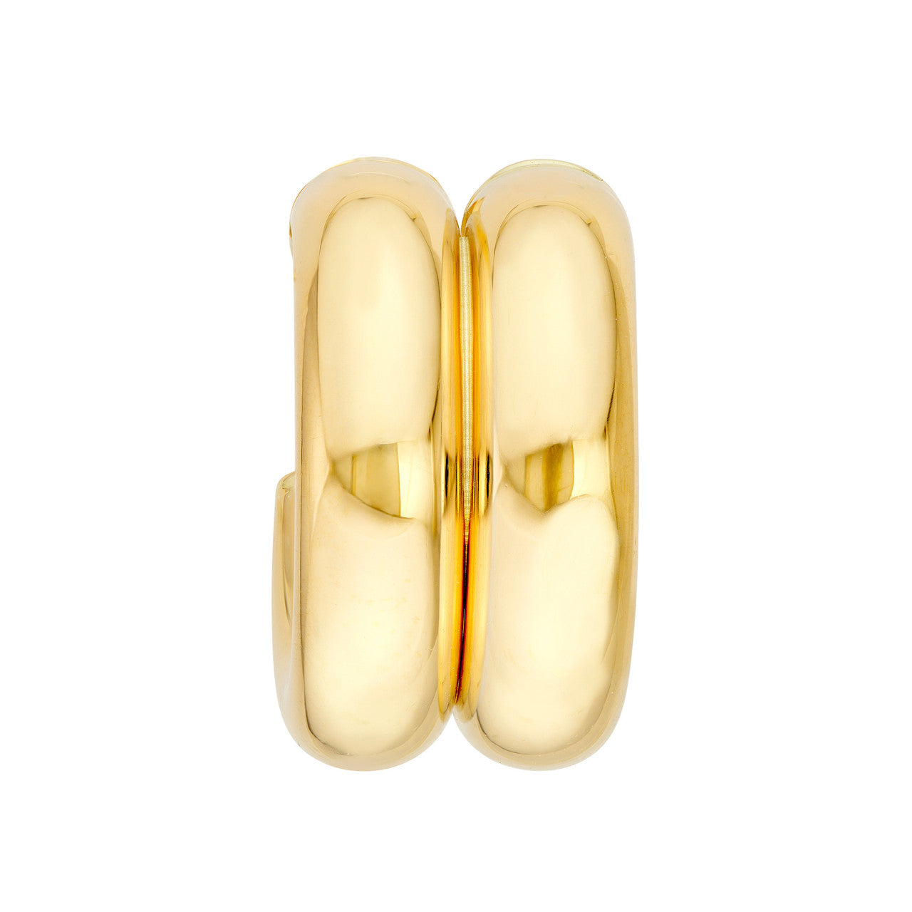14K Gold 15mm Small Double Open Hoop Earrings - Queen May