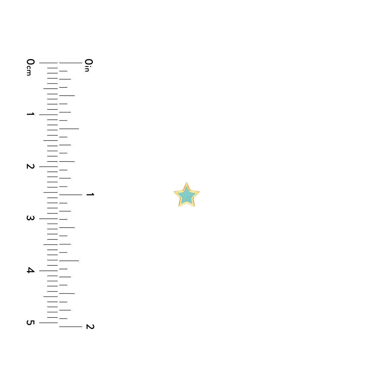 14K Yellow Gold Turquoise Enamel Star Baby Stud Earrings - Queen May