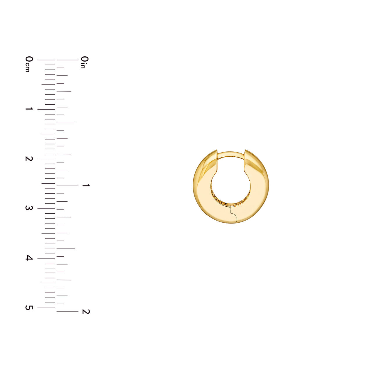 14K Yellow Gold 4mm Polished Round Huggie Hoop Earrings - Queen May