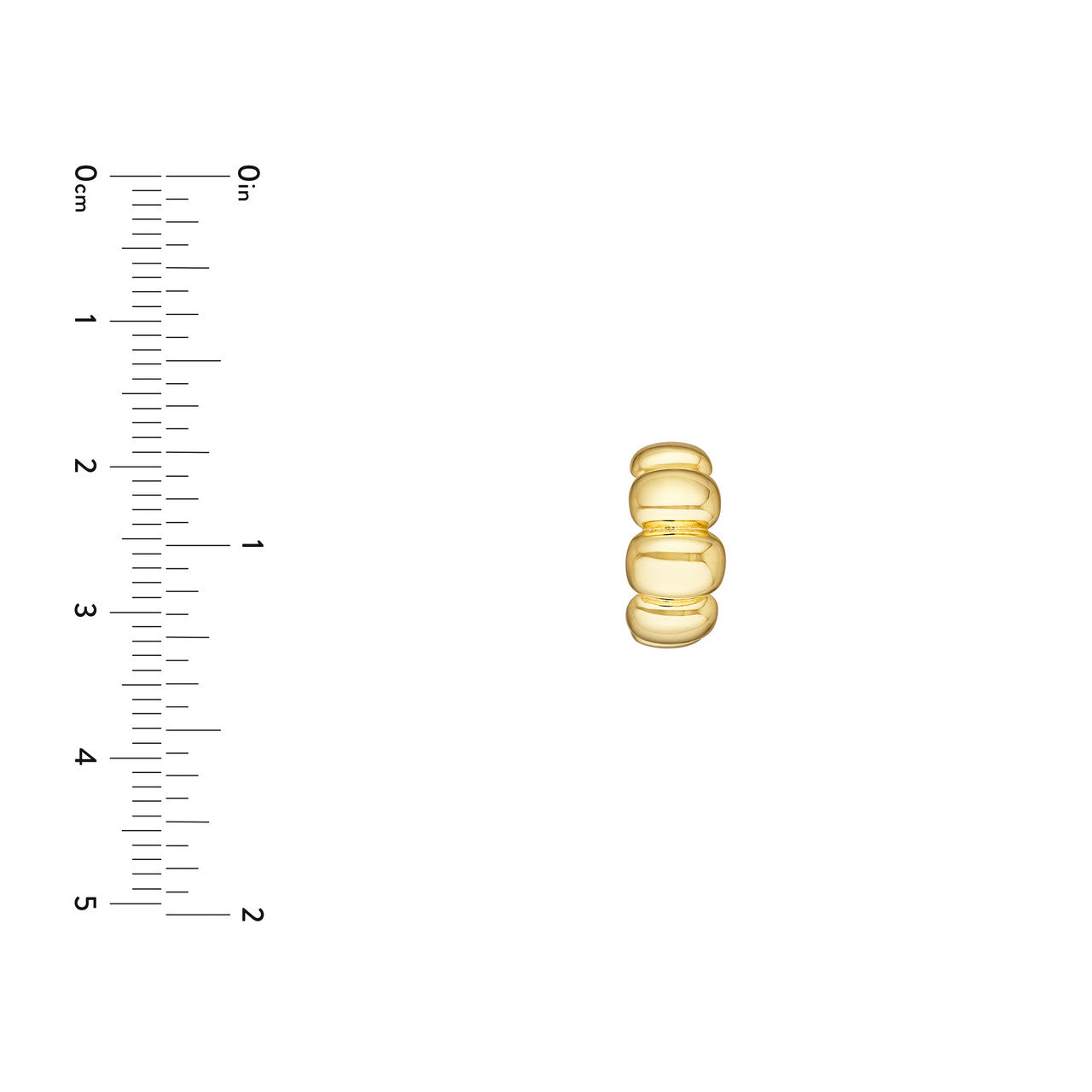 14K Yellow Gold Graduated Puff Hoop Earrings - Queen May