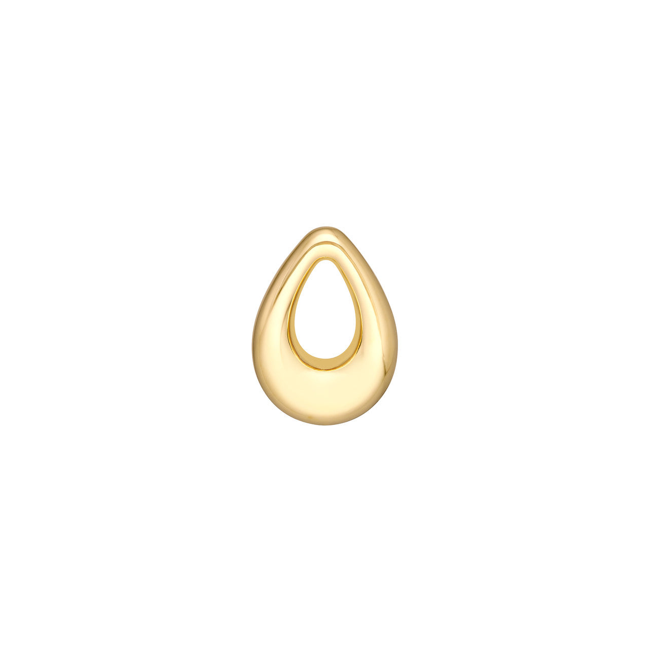 14K Yellow Gold Hollow Open Teardrop Stud Earrings - Queen May