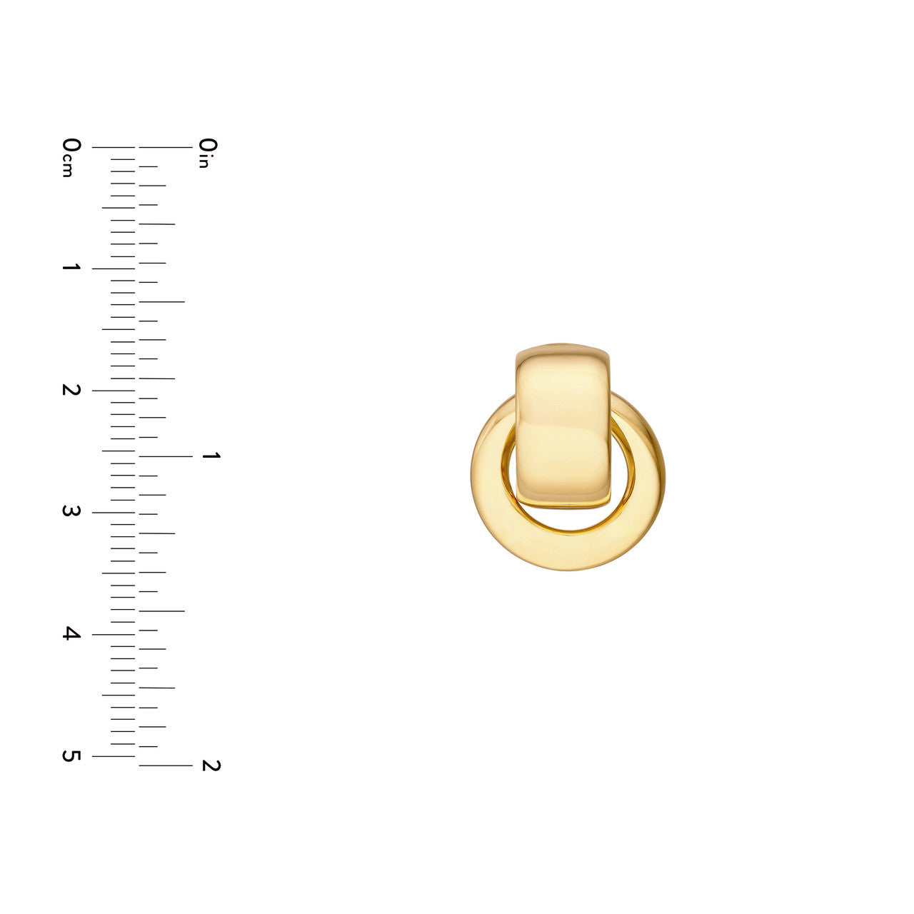 14K Yellow Gold Polished Door Knocker Hoop Earrings - Queen May