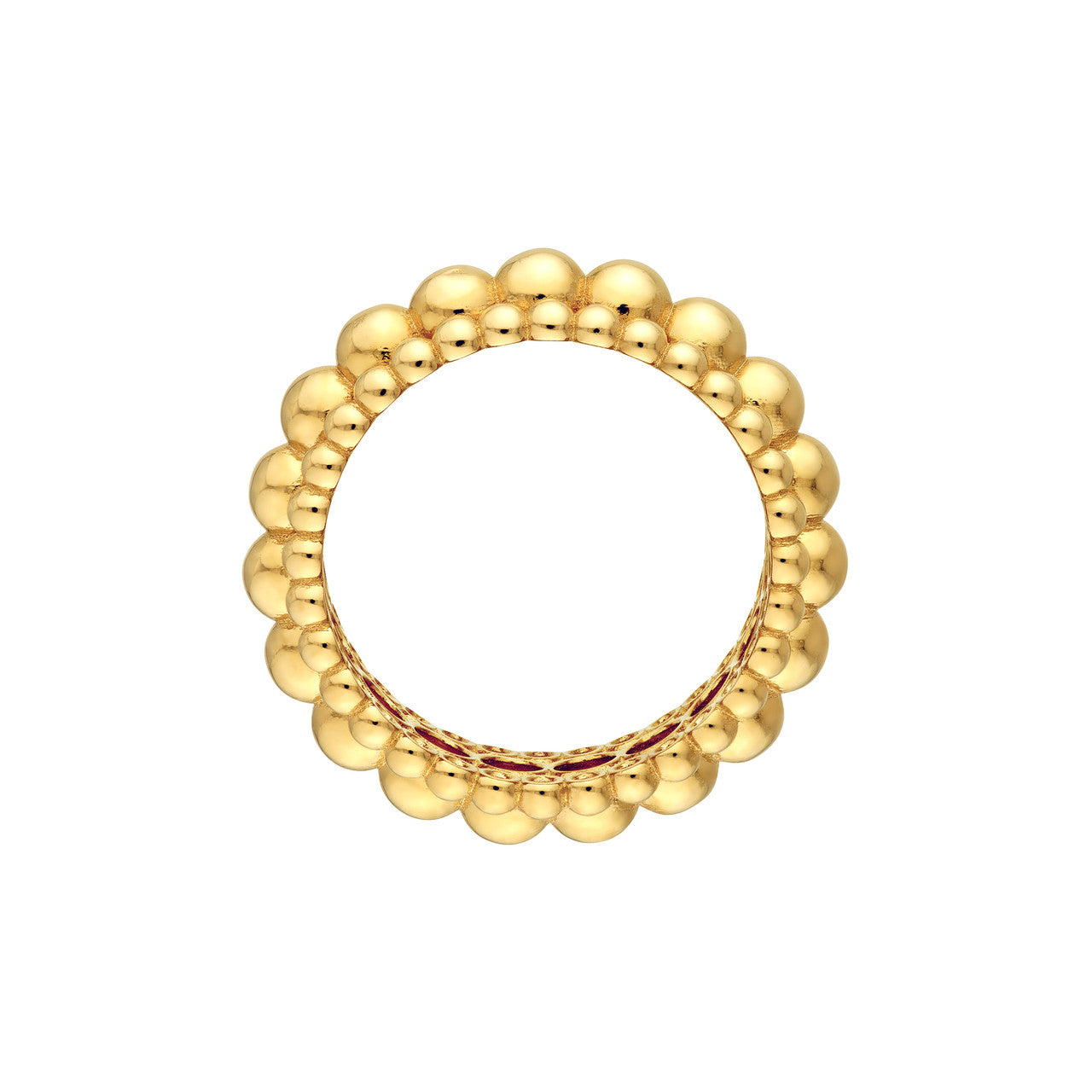 14K Yellow Gold Triple Bead Ring - Queen May