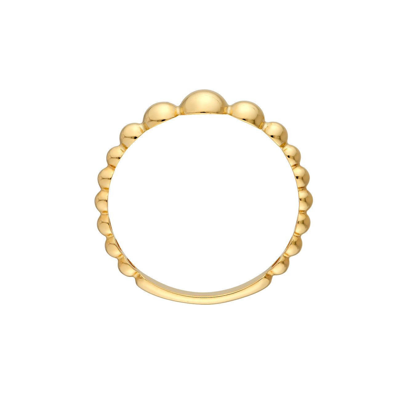 14K Yellow Gold Graduated Bead Ring - Queen May