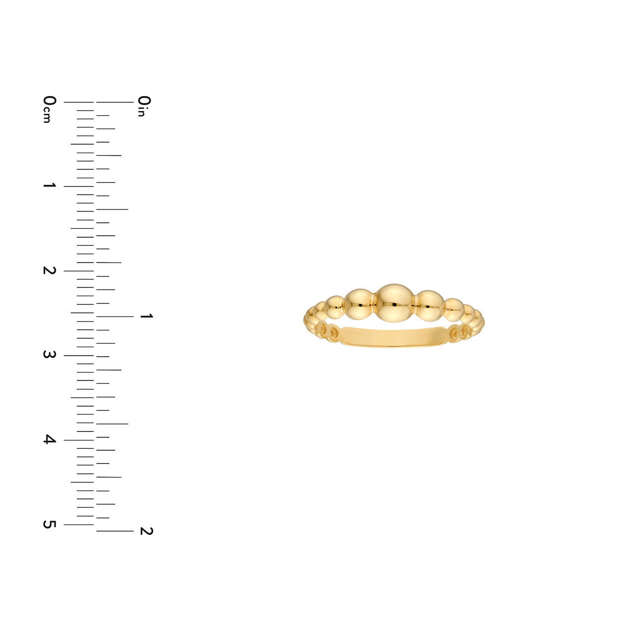 14K Yellow Gold Graduated Bead Ring - Queen May