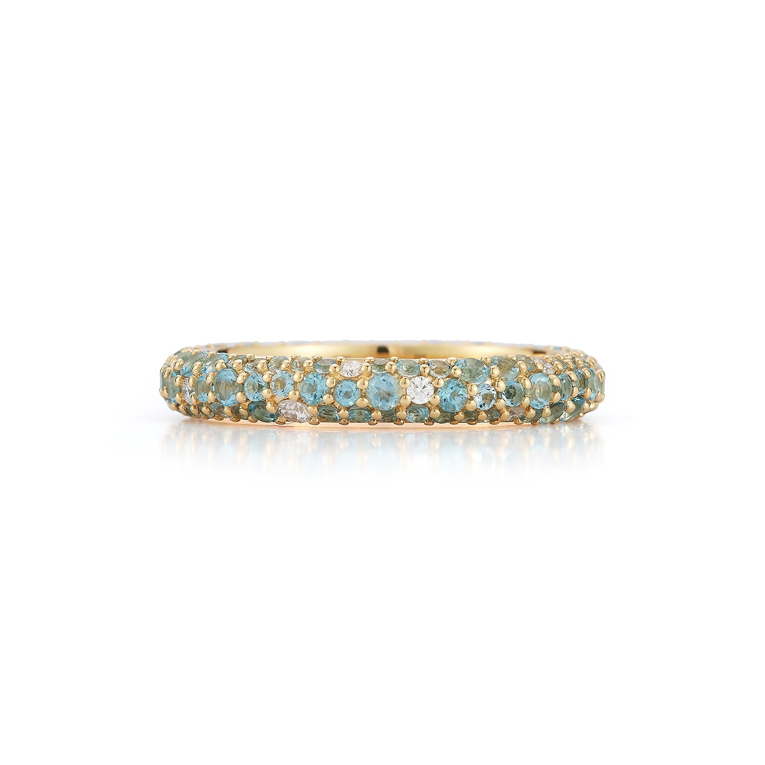 Renna Thin Tidepool Ring - Aquamarine and Topaz