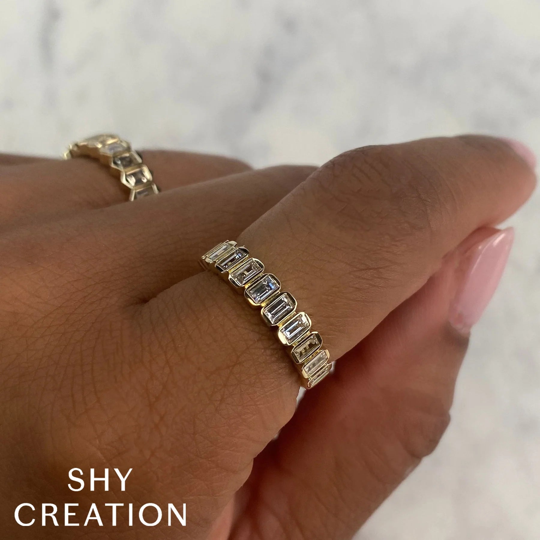 14K Yellow Gold 0.78 Carat Diamond Baguette Band - Queen May
