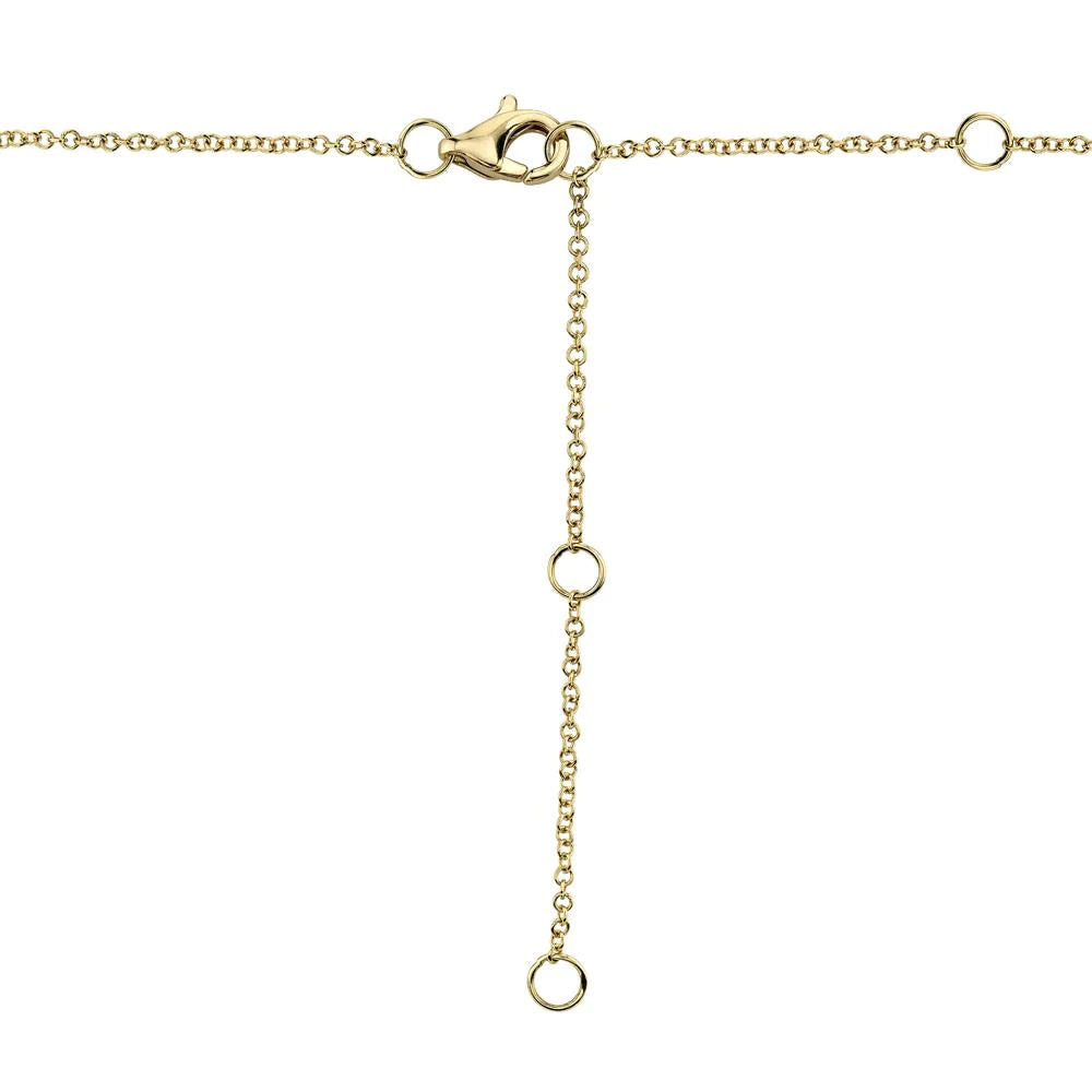 14K Gold 0.14 Carat Round Diamond Halo Pendant Necklace - Queen May