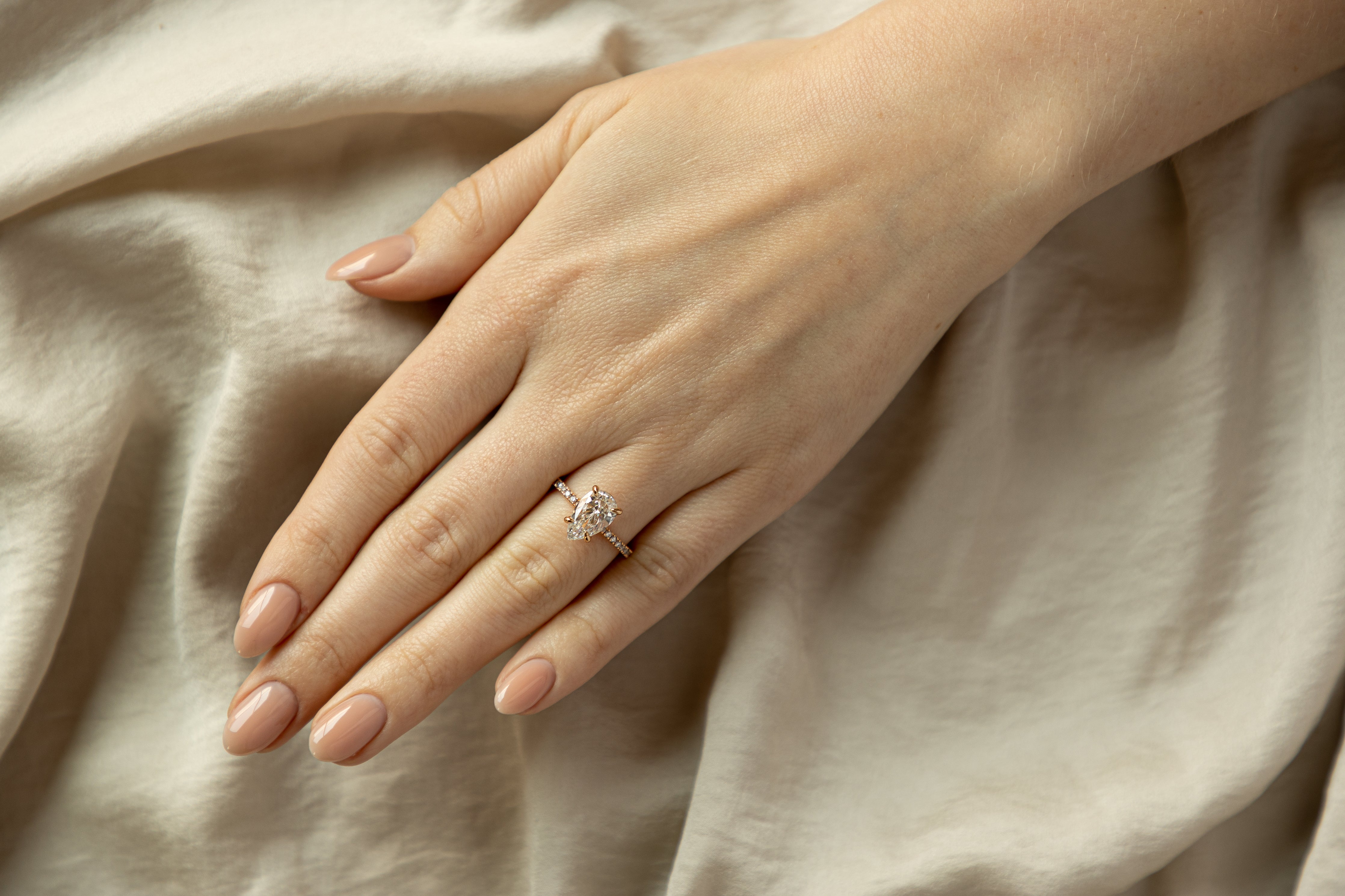 14K Rose Gold 2.24 Pear Cut Diamond Engagement Ring GIA Certified - Queen May