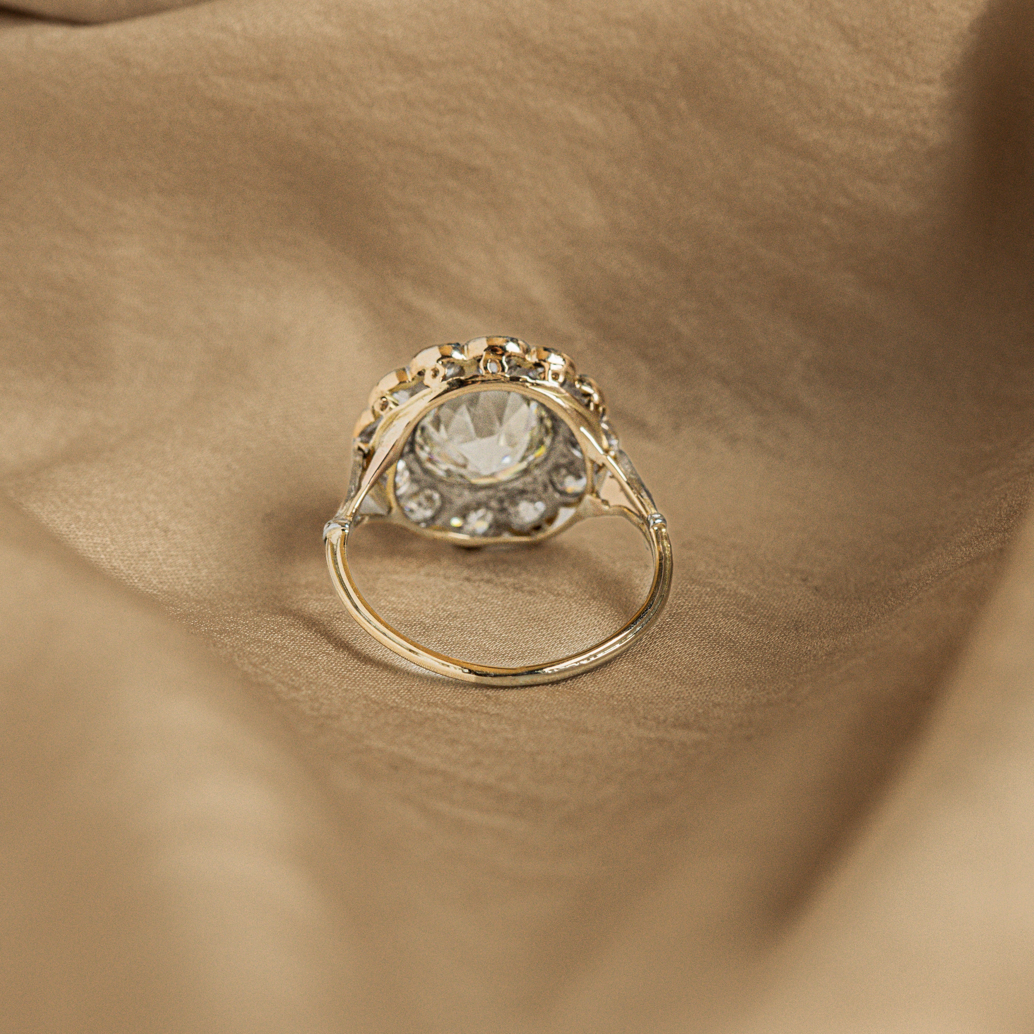 Edwardian 2.13 Carat Old European Diamond Cluster Ring - Queen May