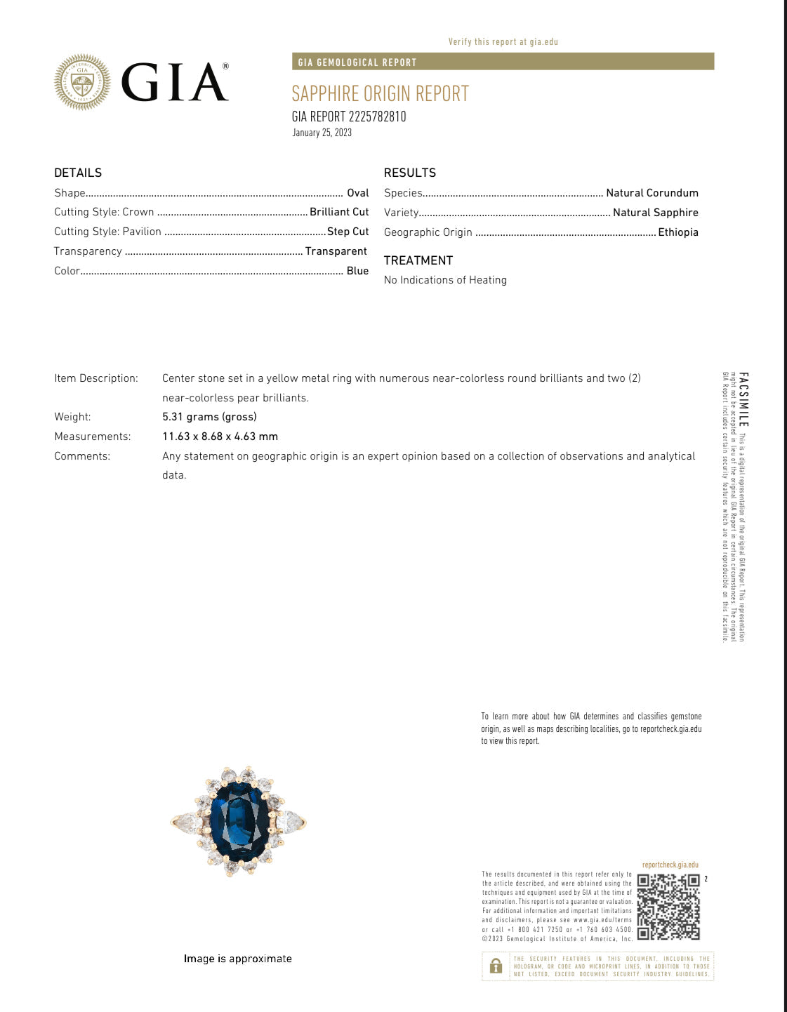 4.24 Carat Natural No Heat Sapphire Trillion Diamond Three Stone Ring - Queen May