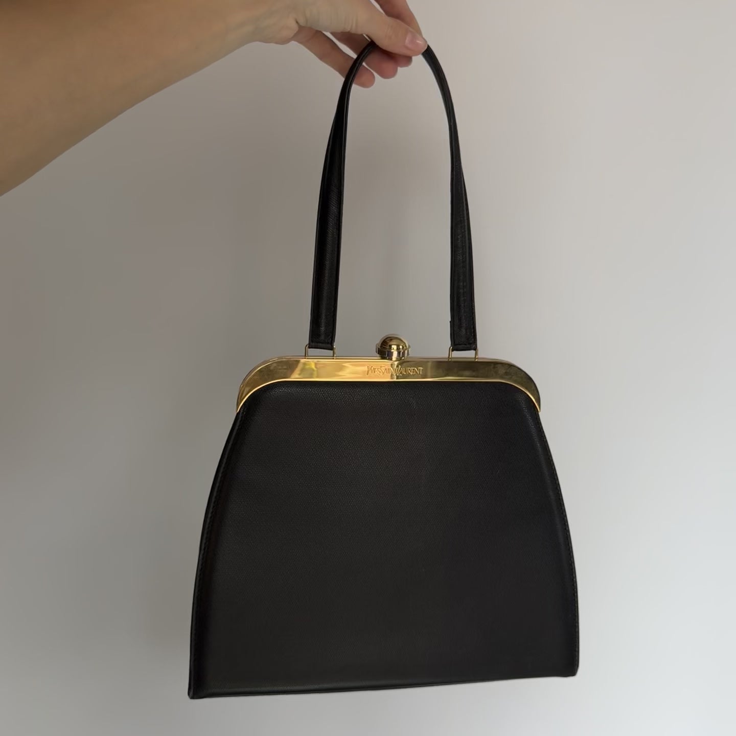 Vintage Ultra Rare Yves Saint Laurent Top Handle With Golden Hardware - Queen May