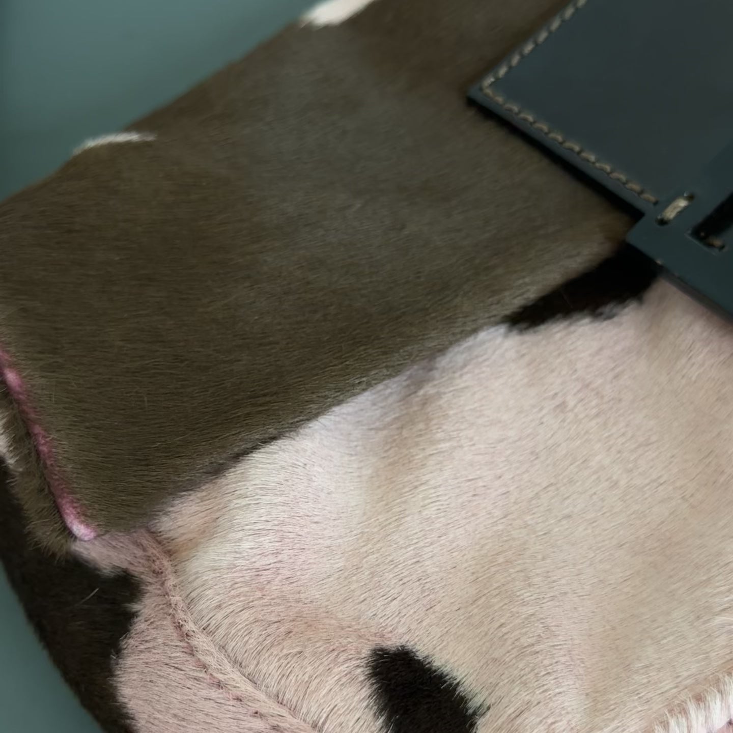 Rare Fendi Pink Cow Print Ponyhair Baguette - Queen May