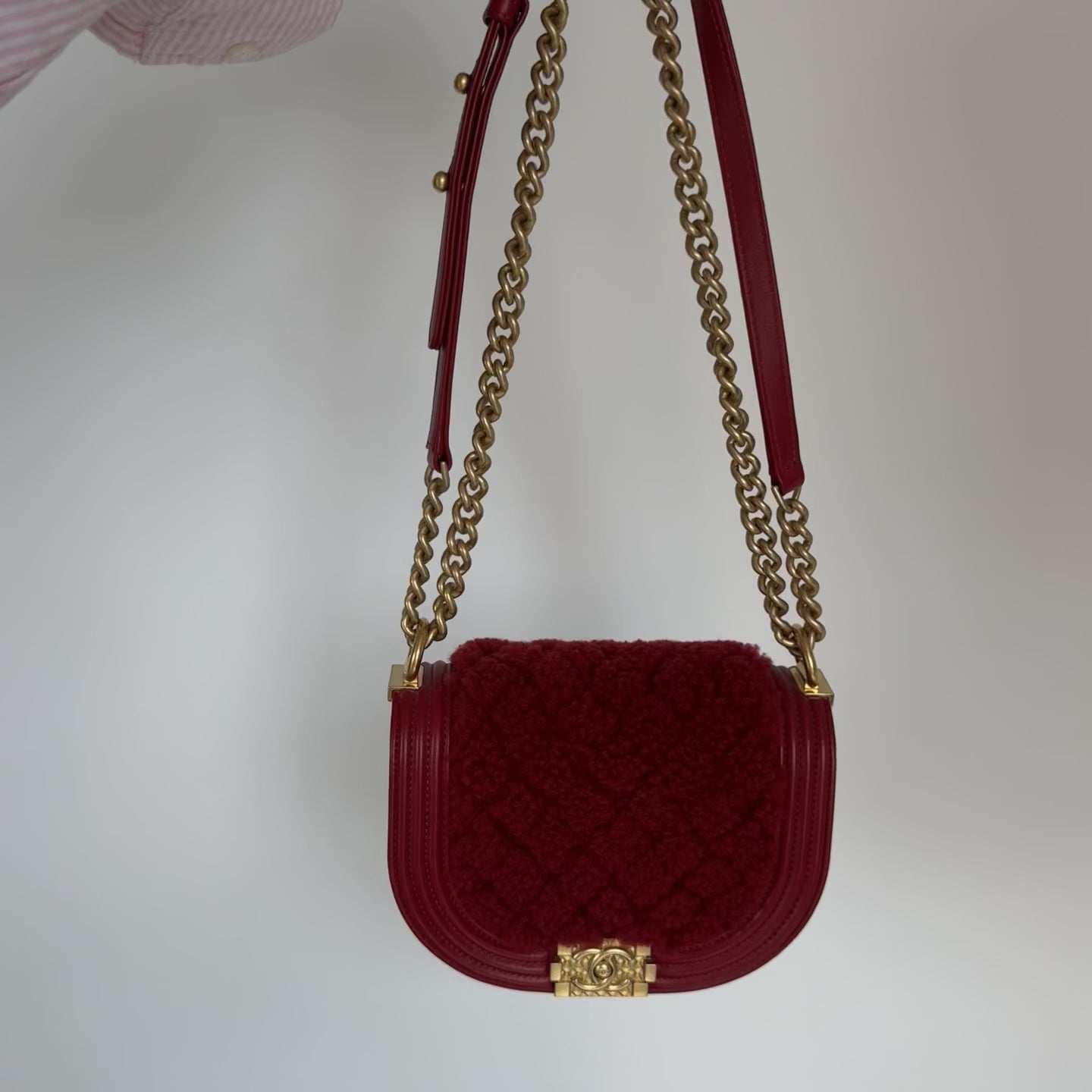 Chanel 2022-2023 Boy Shearling Messenger Bag - Queen May