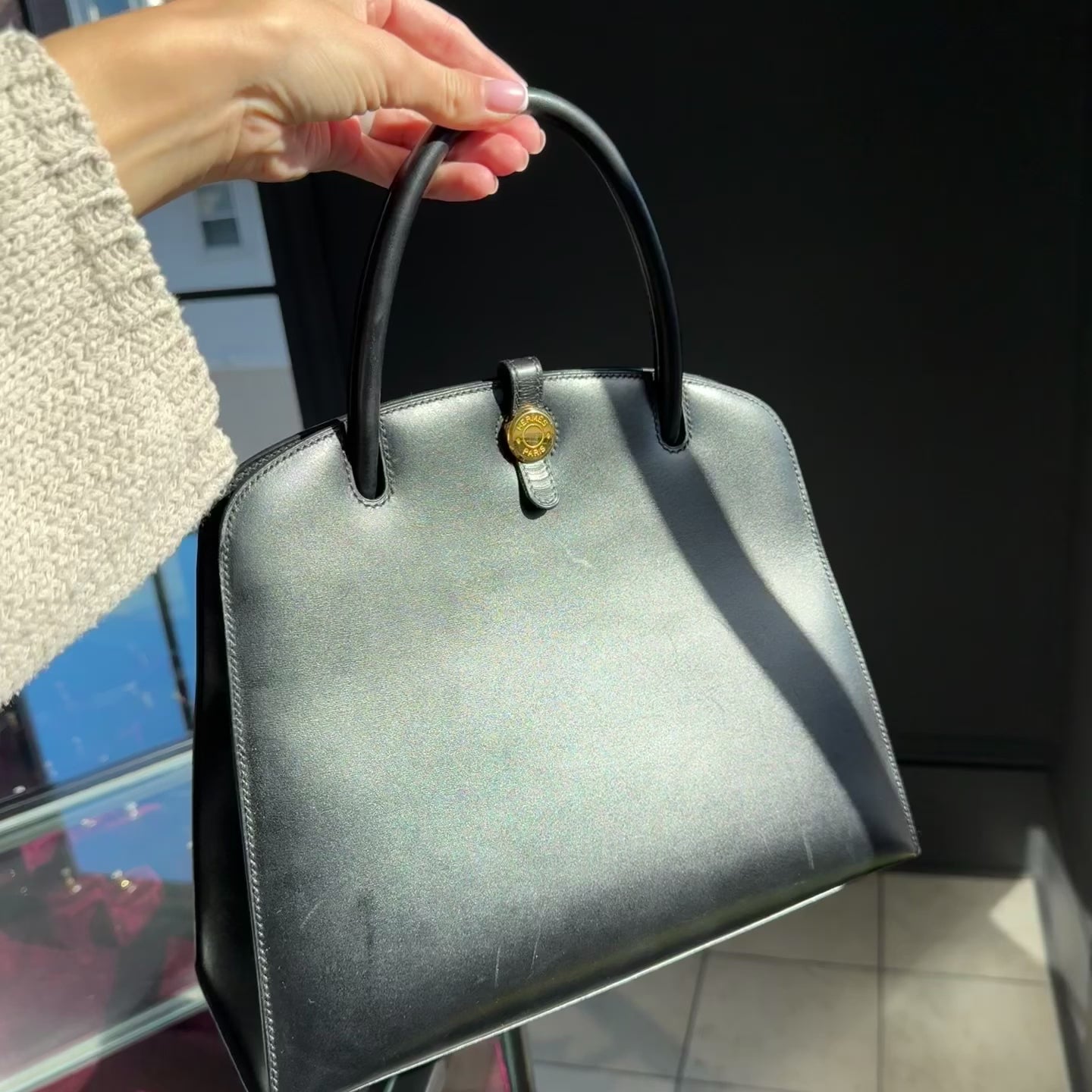 Hermes Dalvy Bag Box Calf 30 Black - Queen May