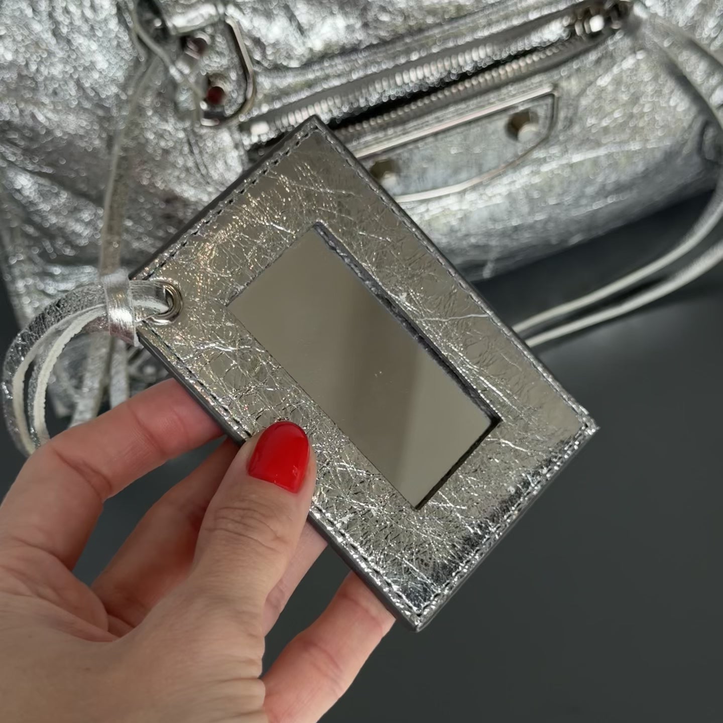 Balenciaga Metallic Silver Edge City Bag (Rare Color) - Queen May