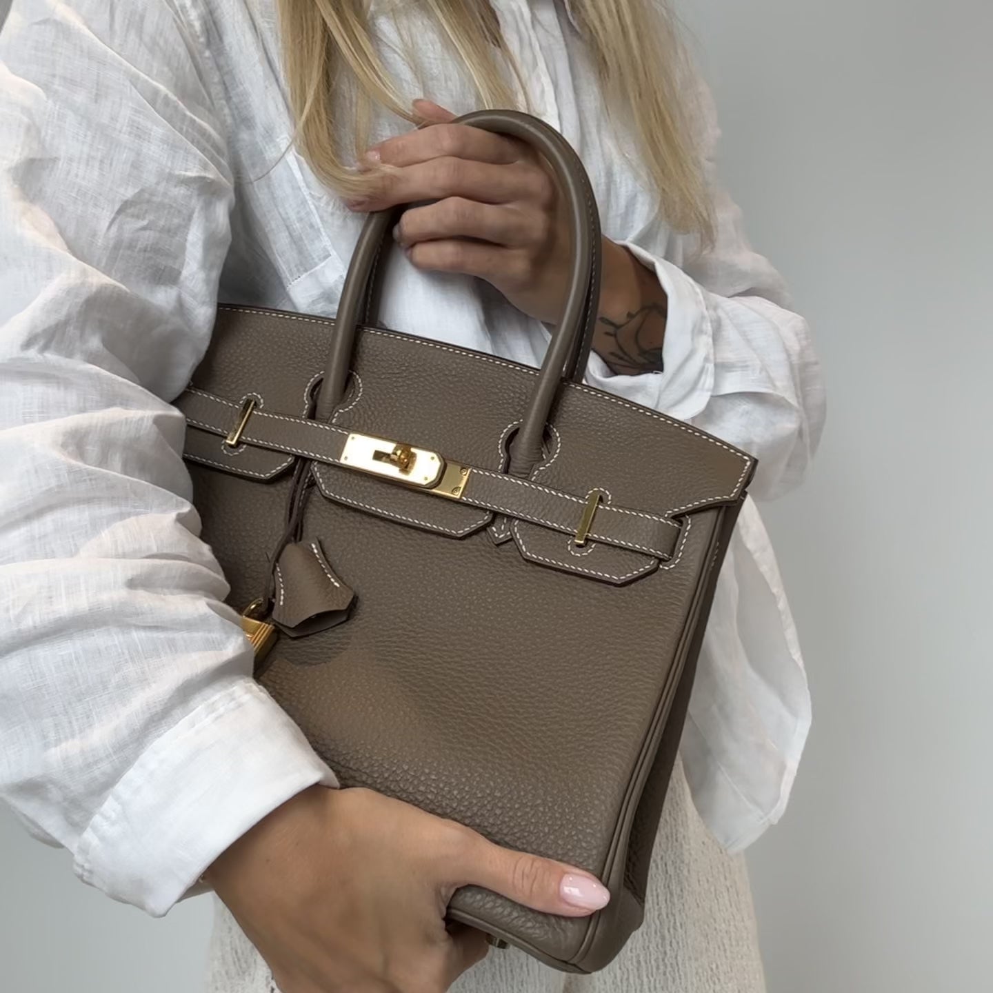 Hermes Birkin 30 Etoupe Togo Gold Gold Hardware 2013 - Queen May