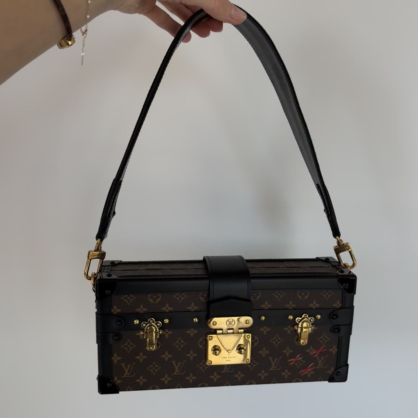 Louis Vuitton Limited Edition Runway Monogram Canvas Petite Malle East West Gold Hardware 2022 - Queen May