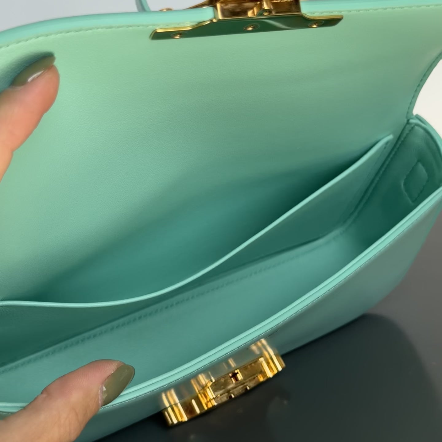 Celine Shoulder Bag Claude in Turquoise - Queen May