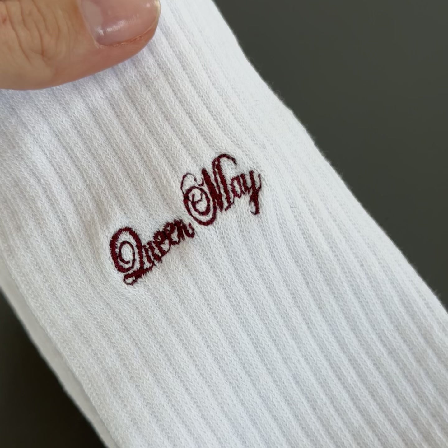 Queen May Embroidered Socks - Queen May