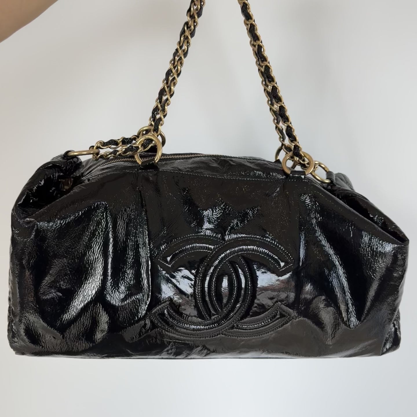 Chanel Patent Rock and Chain Bowler Bag - Queen May