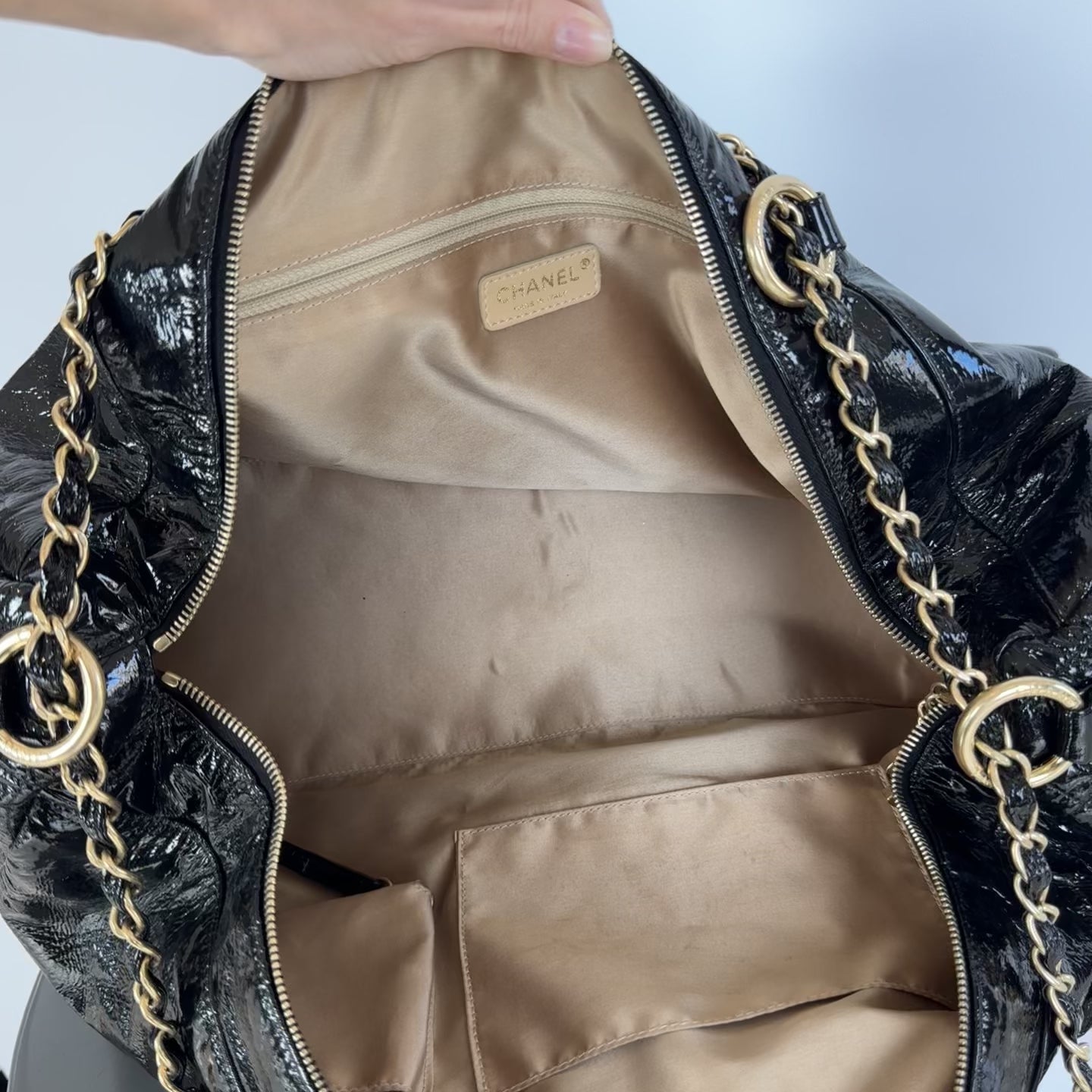 Chanel Patent Rock and Chain Bowler Bag - Queen May