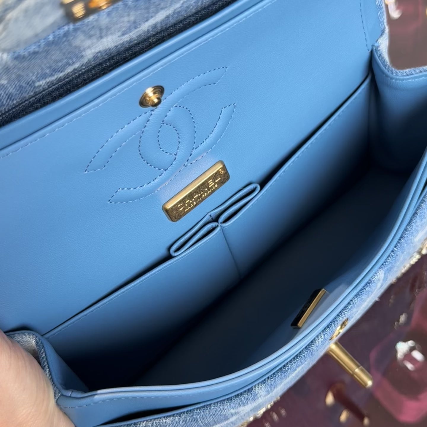 Chanel Blue Denim Sequin CC Flap Bag 23B Small - Queen May