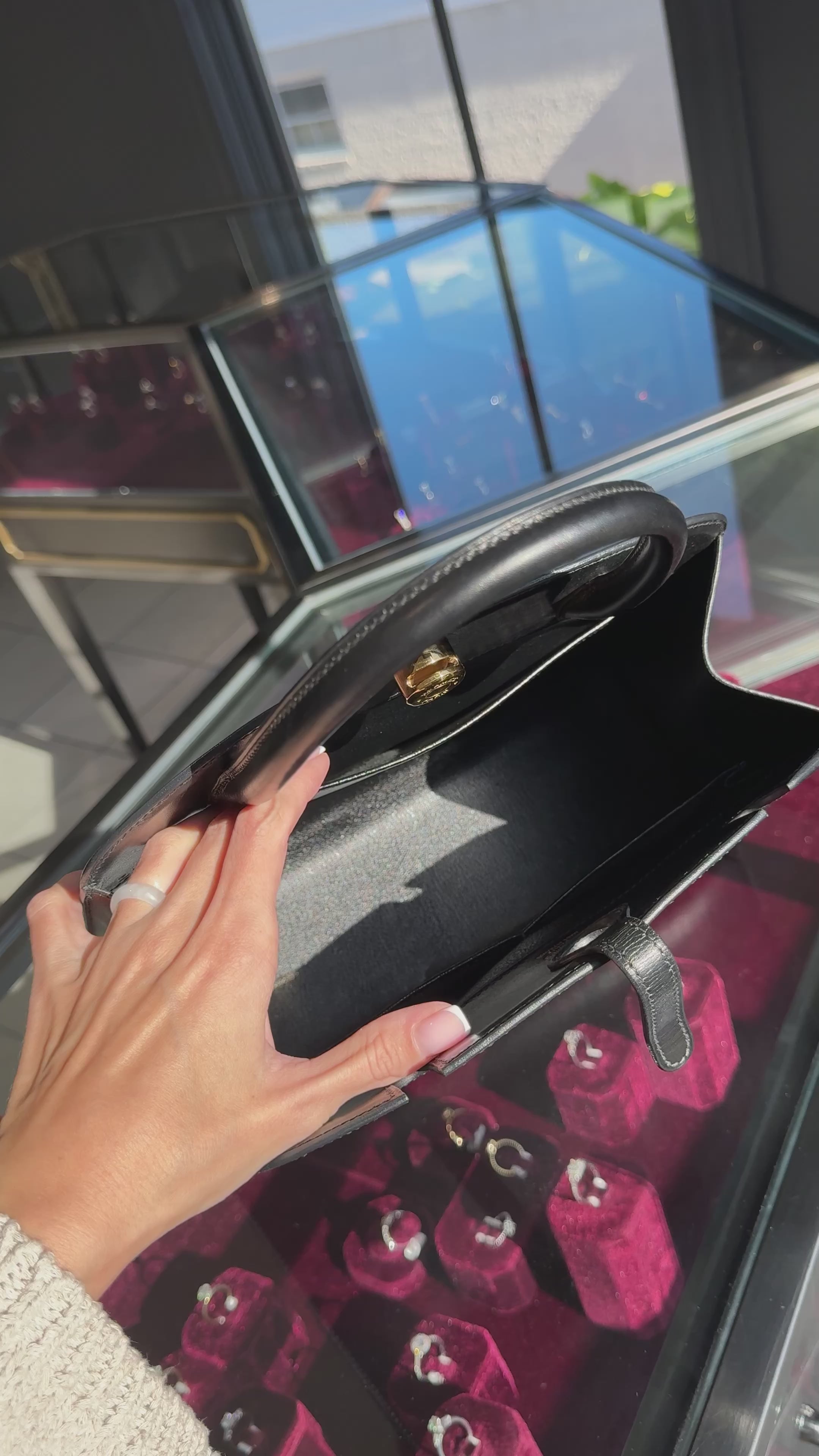 Hermes Dalvy Bag Box Calf 30 Black - Queen May