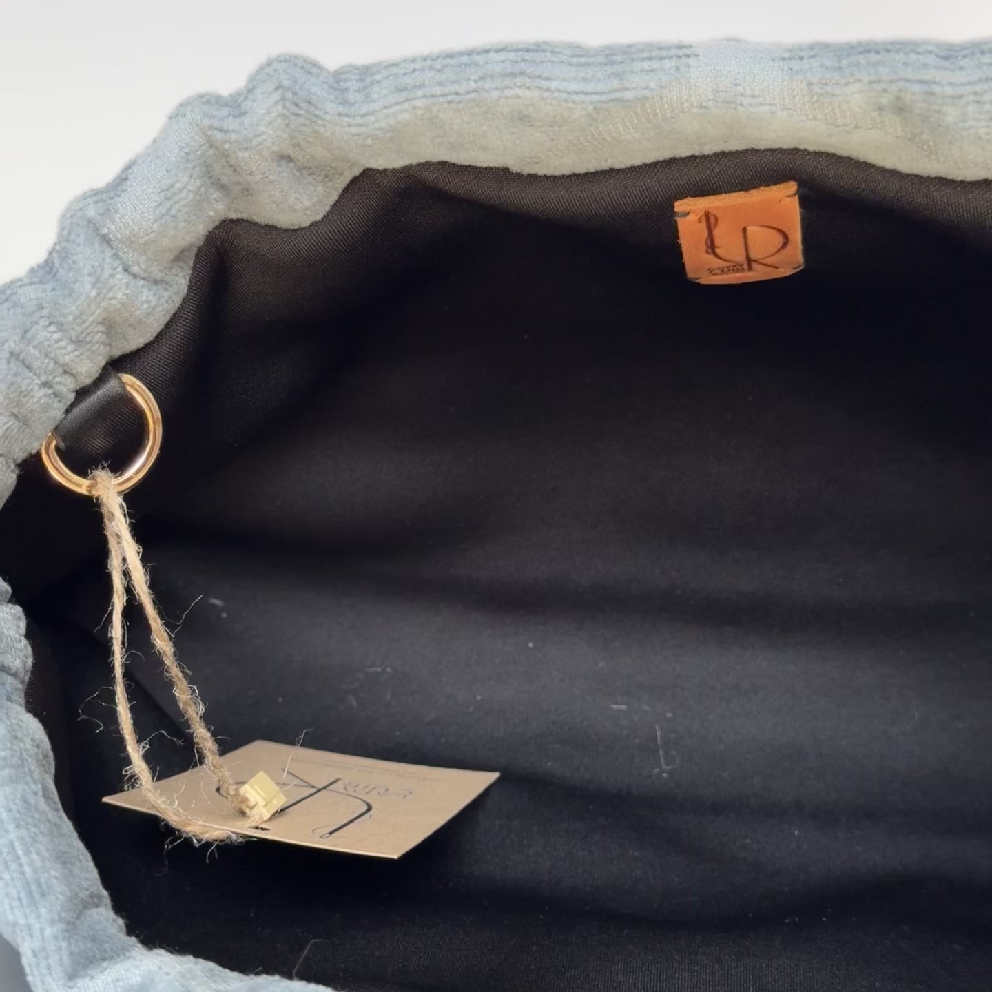 Lady Cuir x Queen May Saint Tropez Towel Clutch Blue Grey - Queen May
