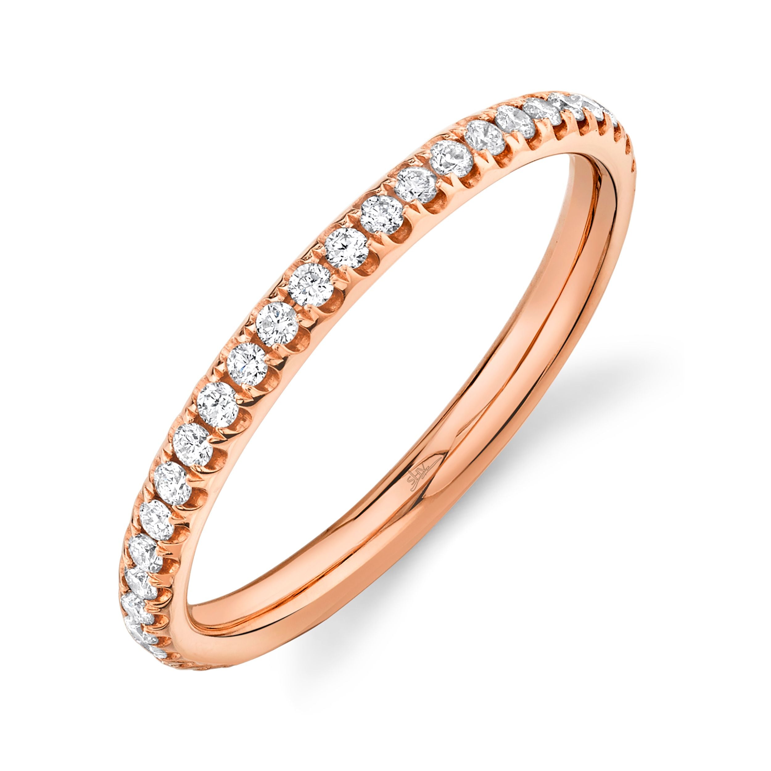 14K Gold .40 Carat Total Weight Round Diamond Eternity Band - Queen May
