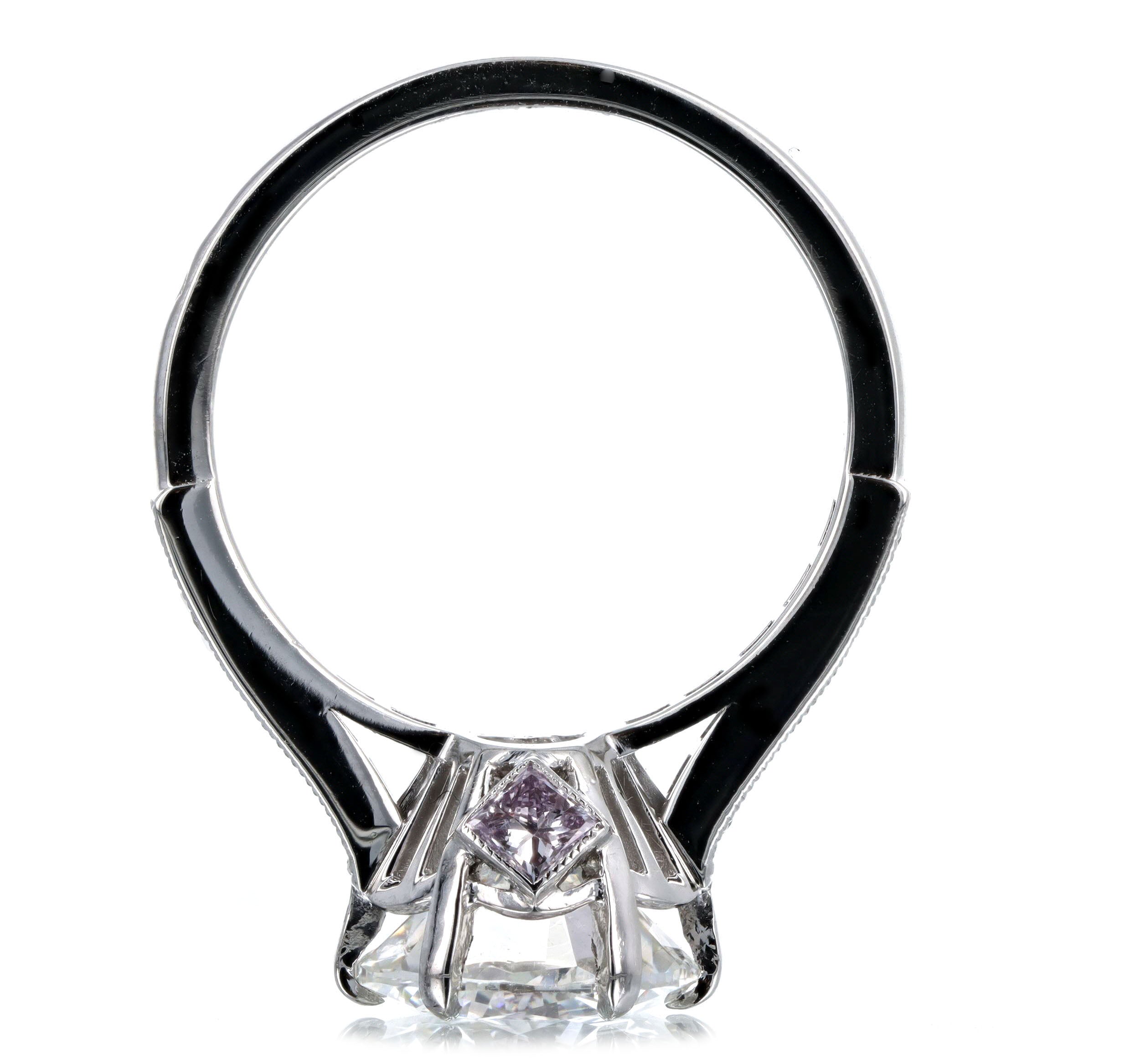 Platinum 3.03 Carat Round Brilliant Diamond Engagement Ring GIA Certified - Queen May