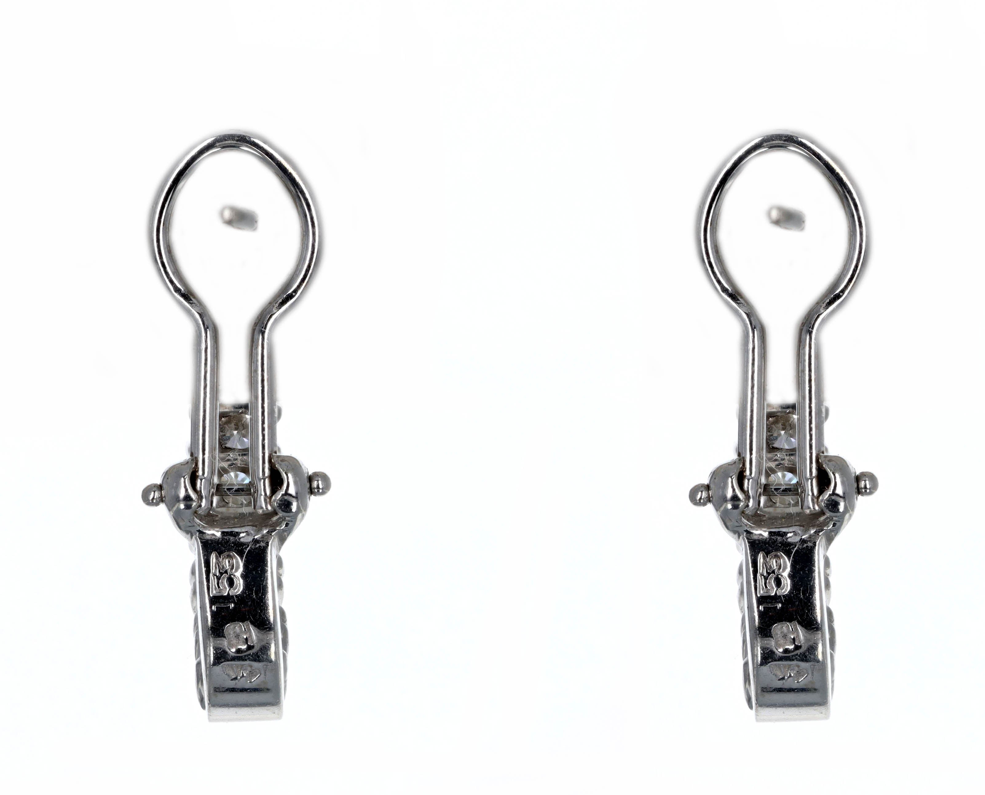 Hammerman Brothers 2.5 Carat Total Weight Round Diamond Hoop Earrings in 14K White Gold - Queen May