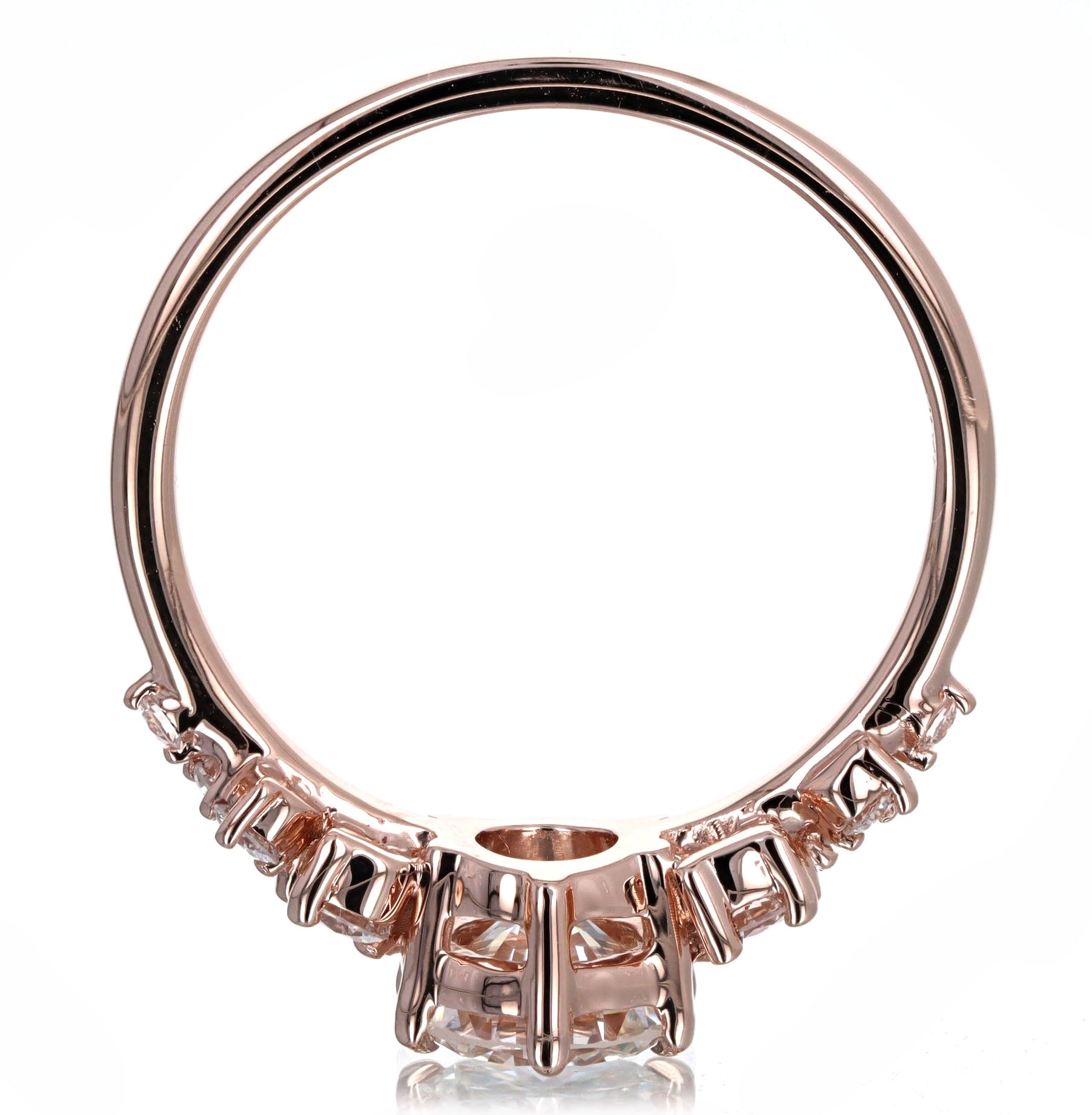 1.04 Carat Round Brilliant Diamond Floral Engagement Ring in 14K Rose Gold GIA Certified - Queen May