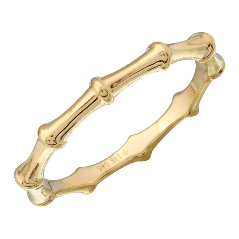 14K Yellow Gold Bamboo Band - Queen May