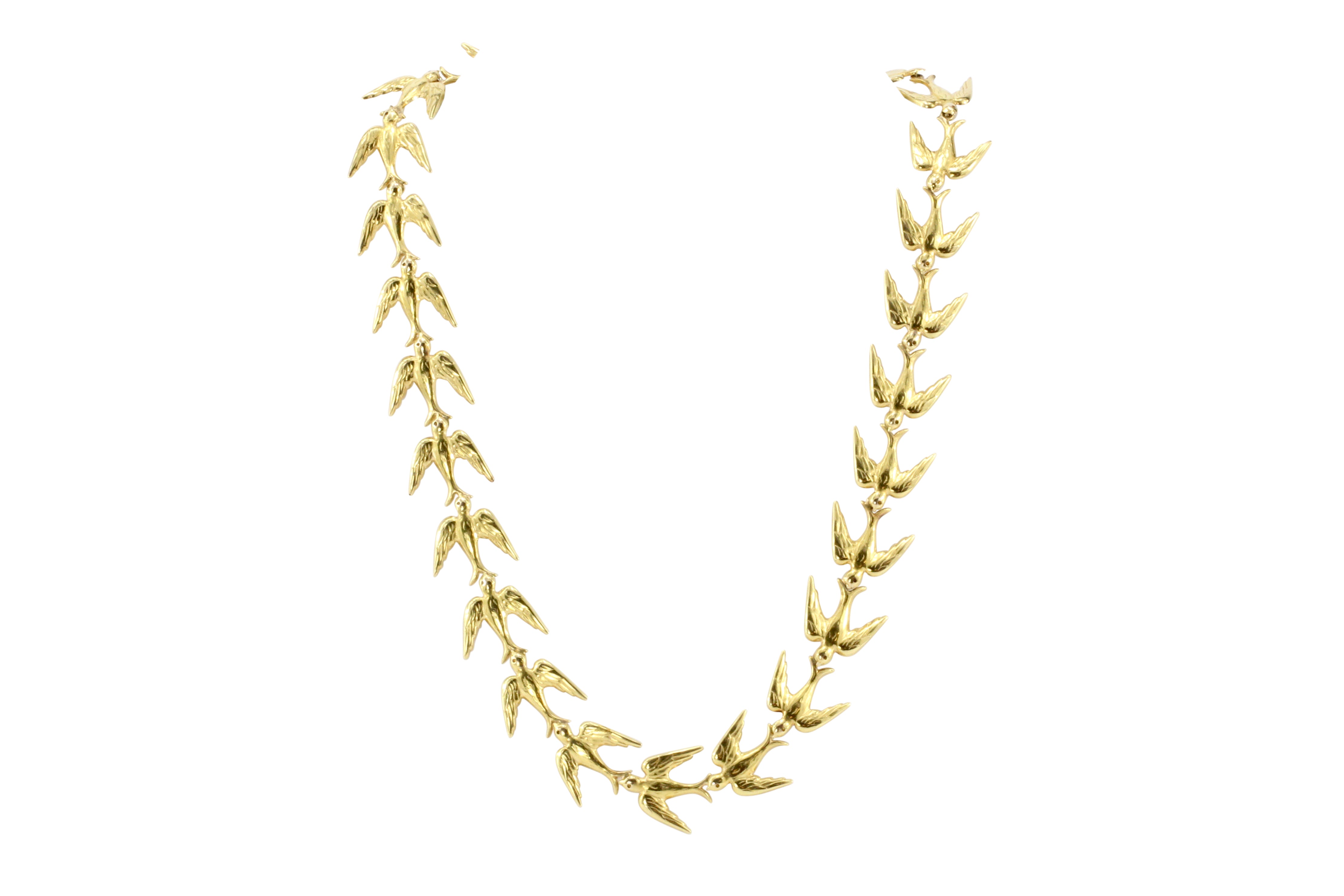 Vintage Retro 14K Yellow Gold Swallow Chain Necklace c.1950's - Queen May